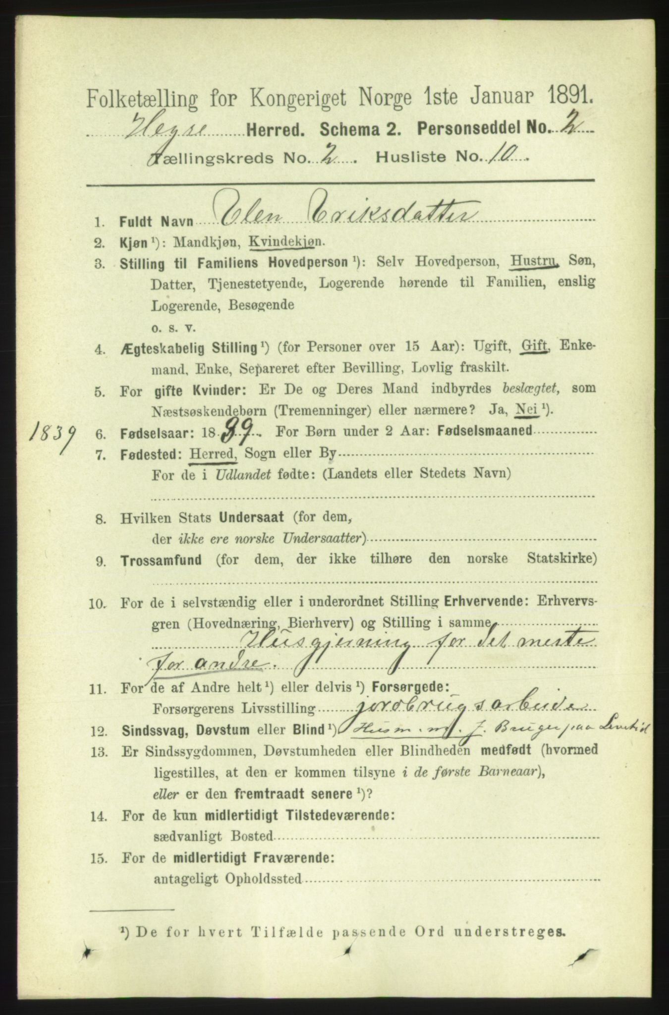 RA, 1891 census for 1712 Hegra, 1891, p. 568