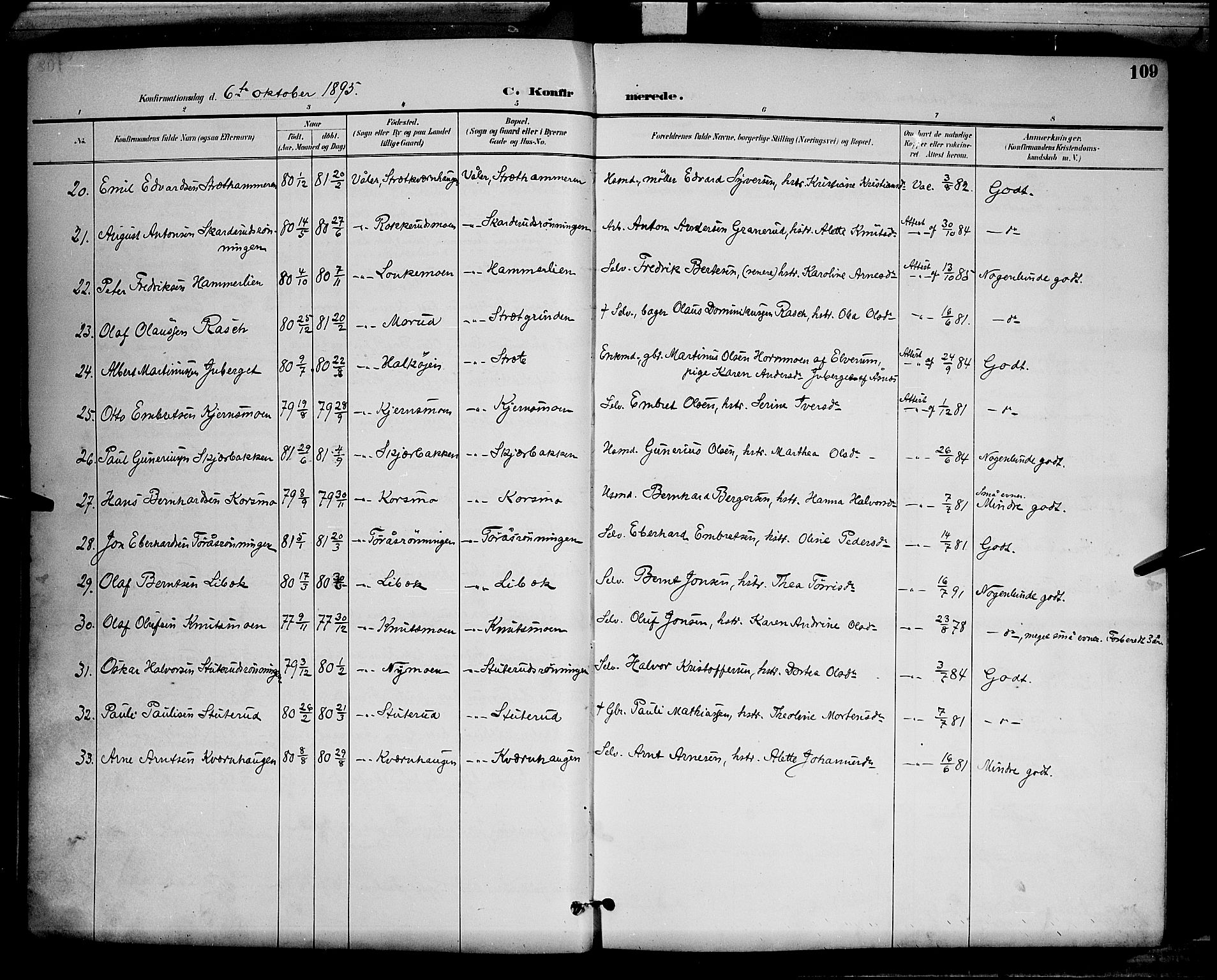 Våler prestekontor, Hedmark, AV/SAH-PREST-040/H/Ha/Hab/L0001: Parish register (copy) no. 1, 1894-1904, p. 109