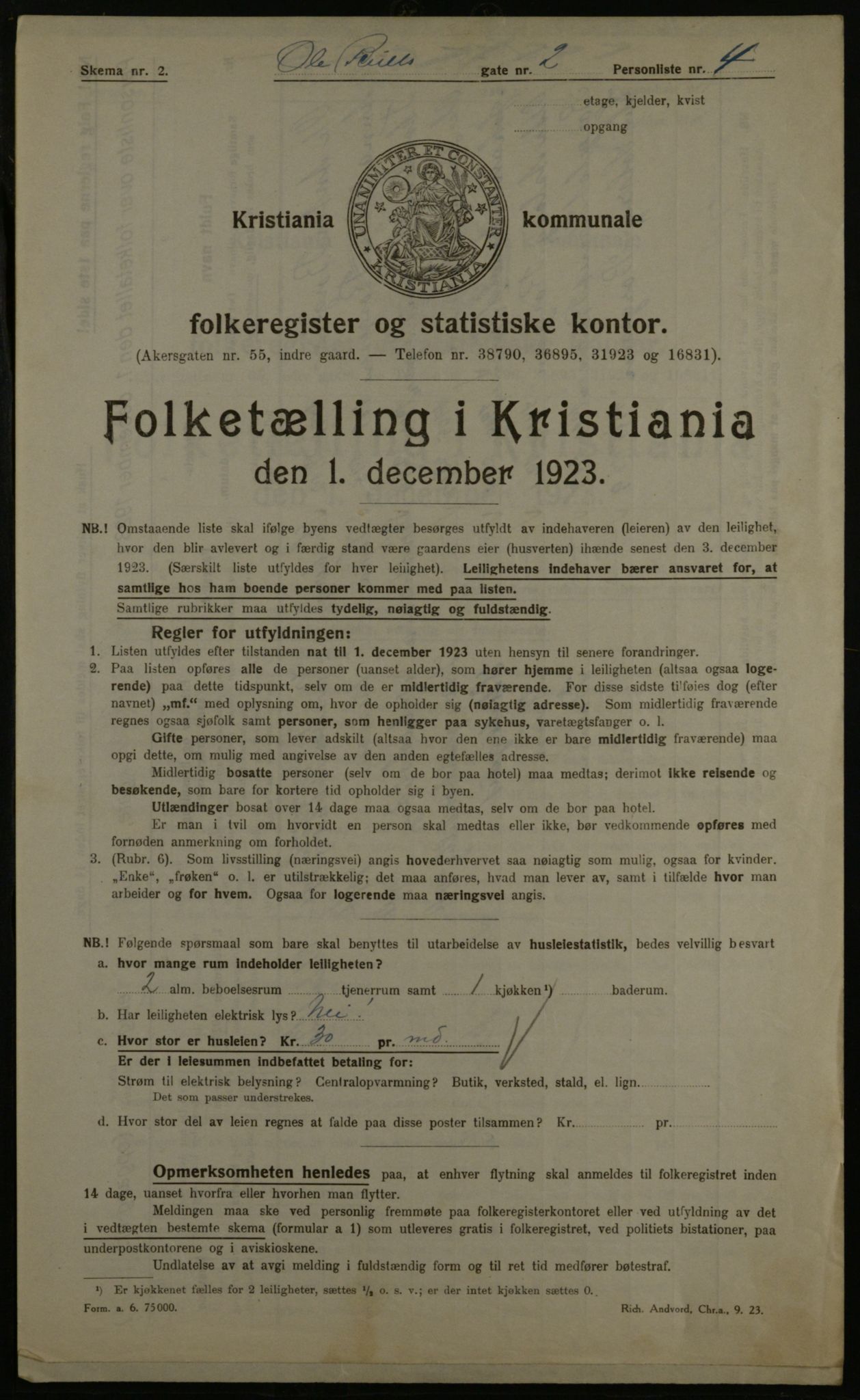 OBA, Municipal Census 1923 for Kristiania, 1923, p. 82820