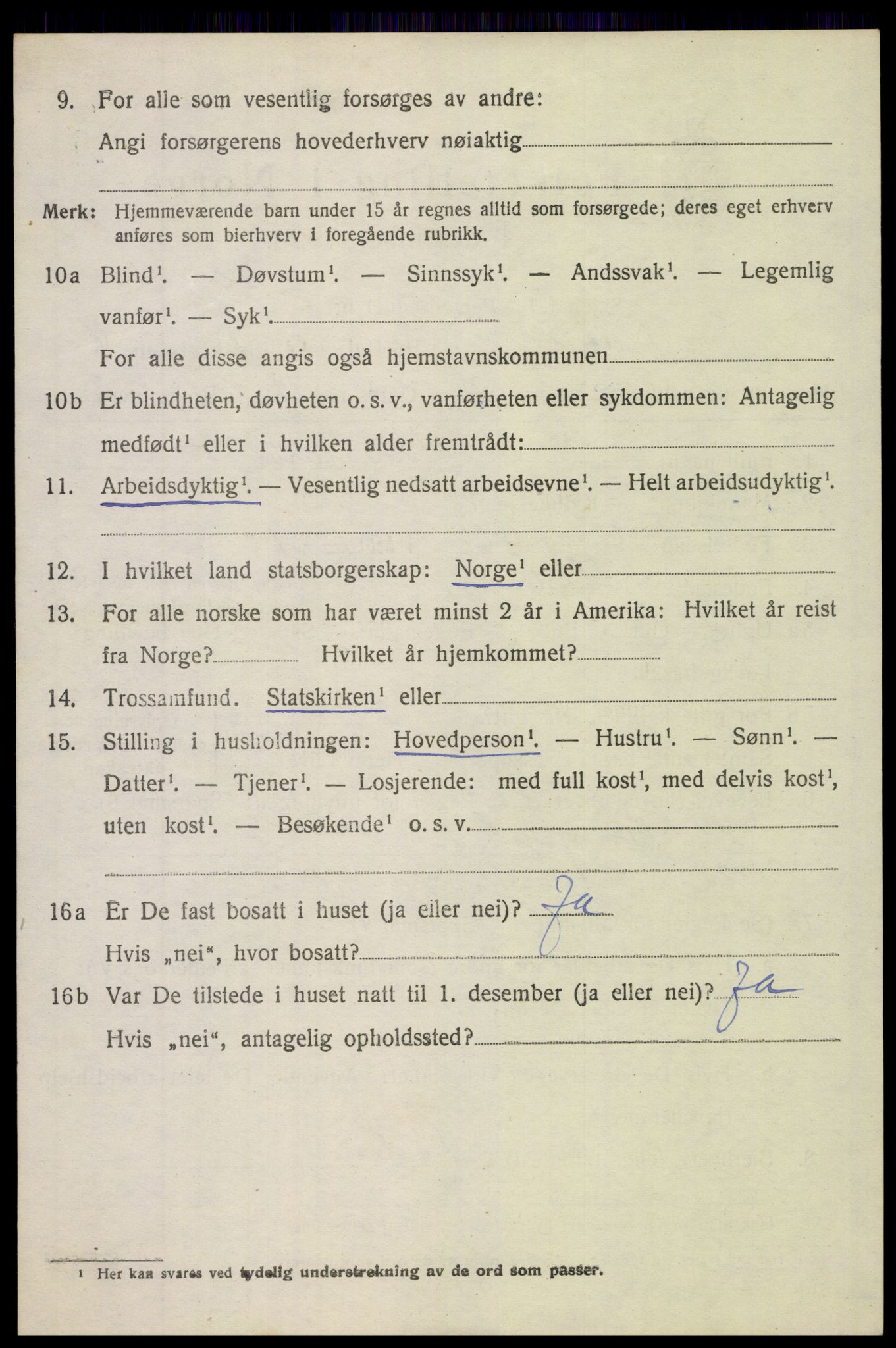 SAH, 1920 census for Fluberg, 1920, p. 3943