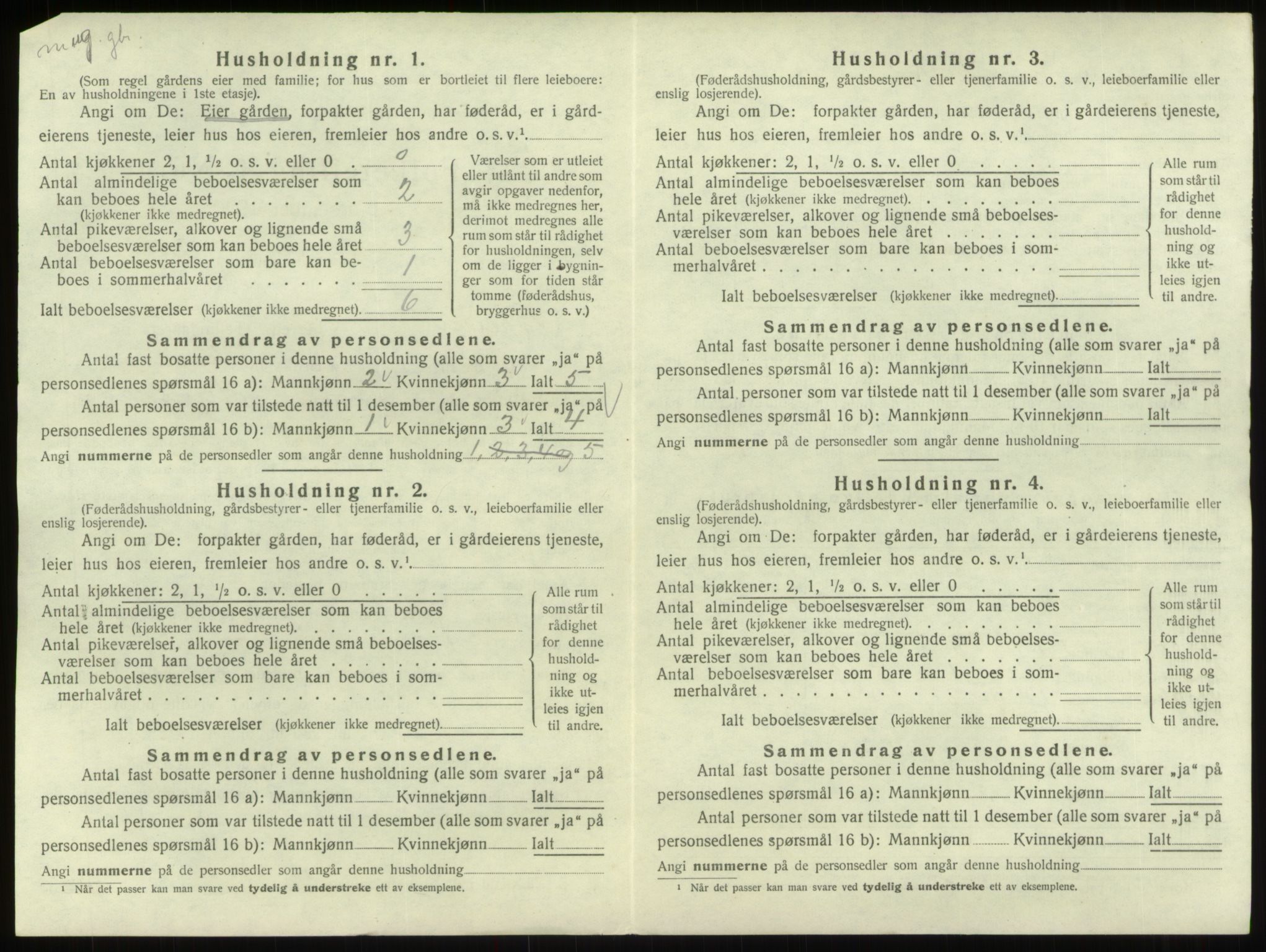 SAB, 1920 census for Breim, 1920, p. 42