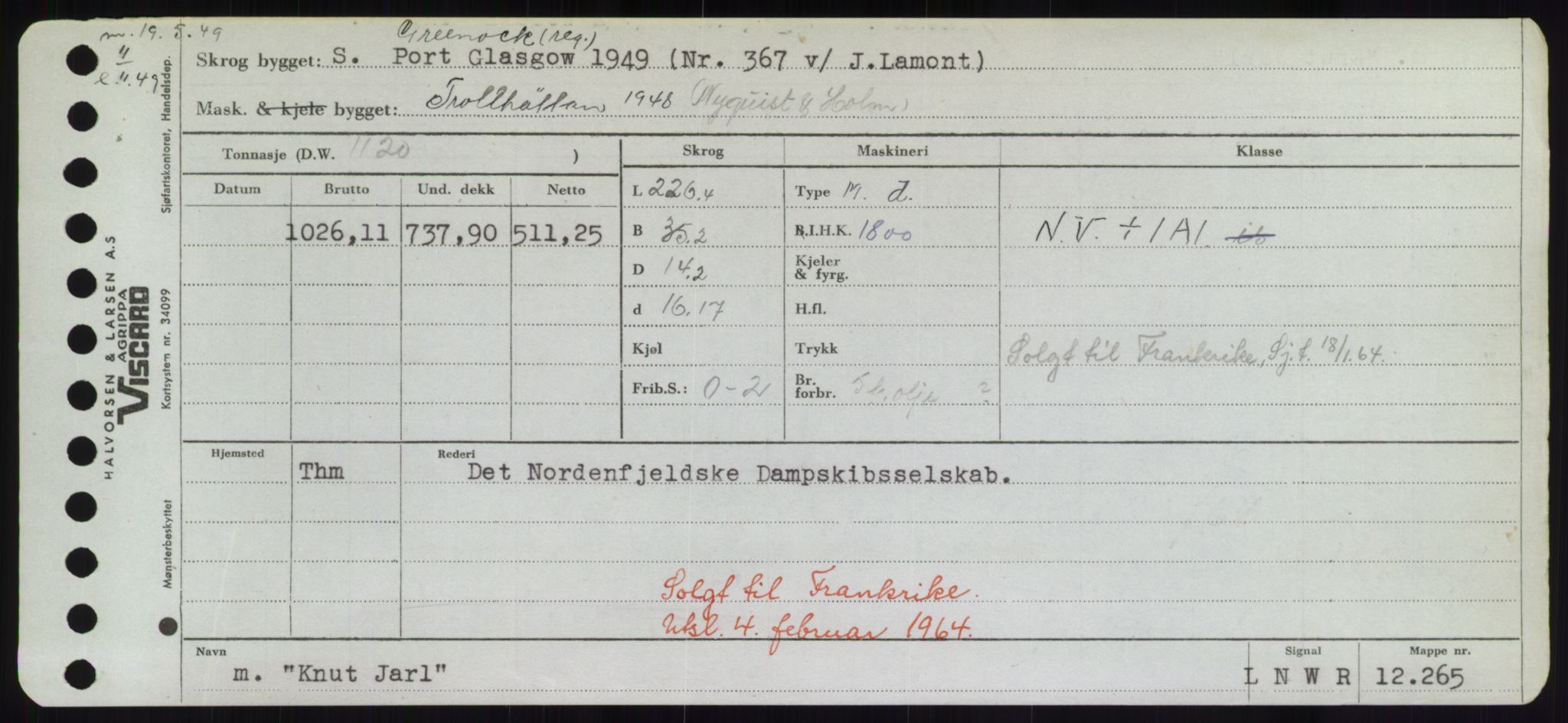 Sjøfartsdirektoratet med forløpere, Skipsmålingen, RA/S-1627/H/Hd/L0020: Fartøy, K-Kon, p. 397