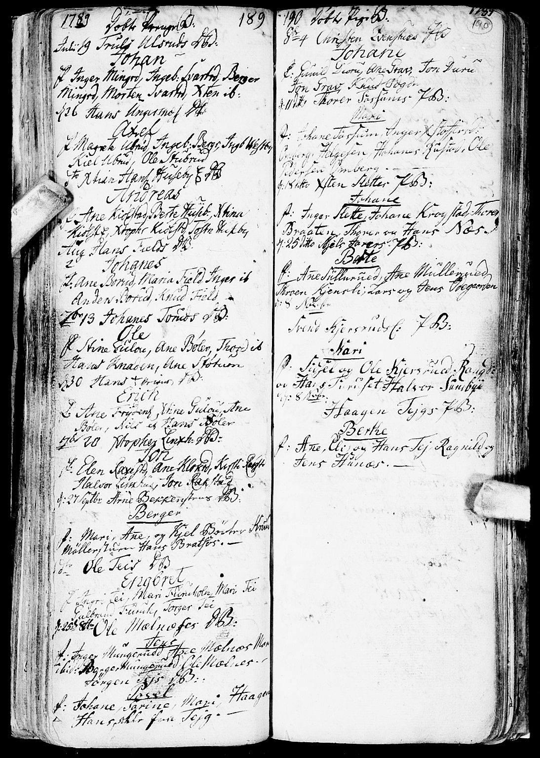 Enebakk prestekontor Kirkebøker, AV/SAO-A-10171c/F/Fa/L0002: Parish register (official) no. I 2, 1755-1806, p. 189-190