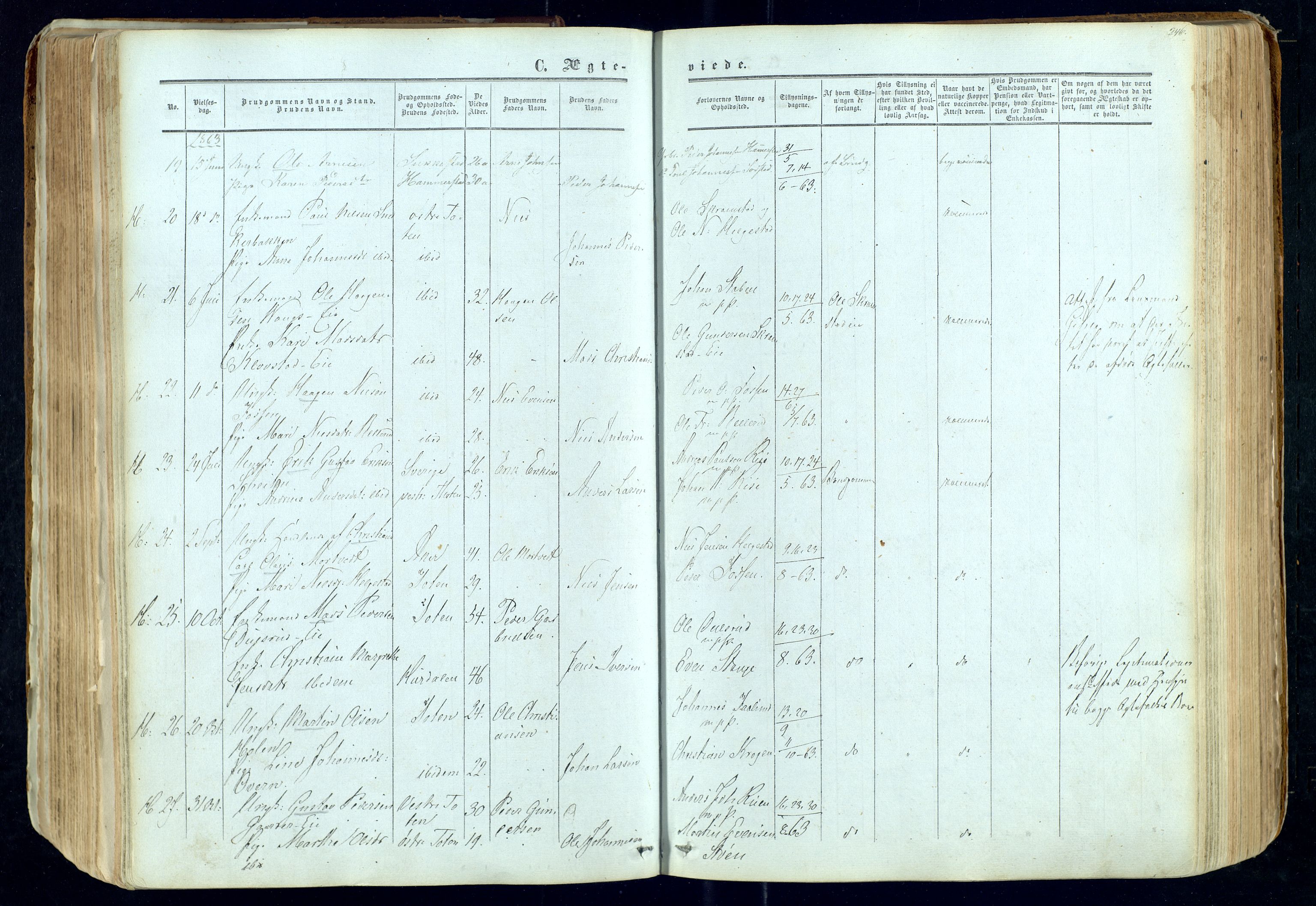 Østre Toten prestekontor, SAH/PREST-104/H/Ha/Haa/L0004: Parish register (official) no. 4, 1857-1865, p. 246