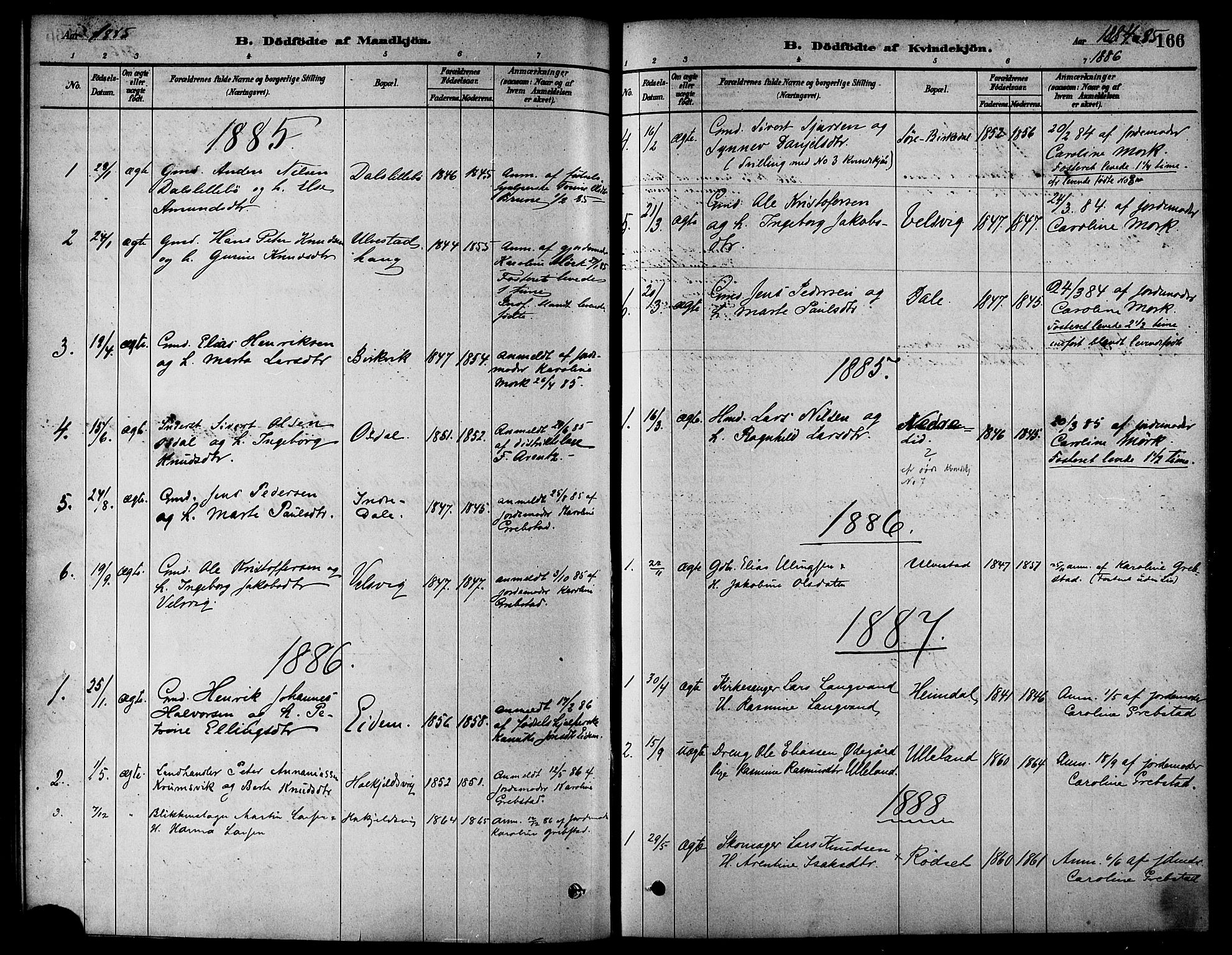 Ministerialprotokoller, klokkerbøker og fødselsregistre - Møre og Romsdal, AV/SAT-A-1454/511/L0141: Parish register (official) no. 511A08, 1878-1890, p. 166