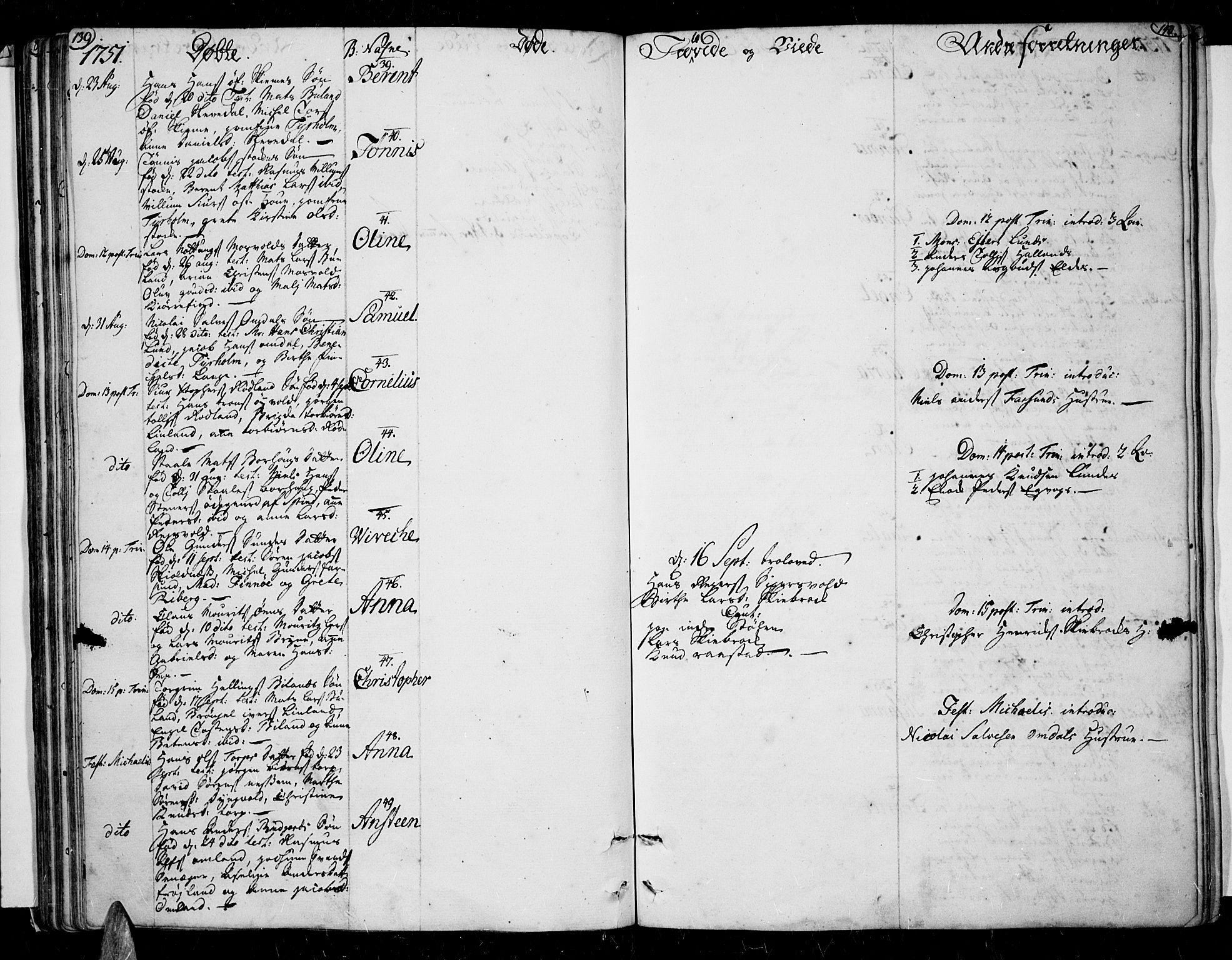 Lista sokneprestkontor, AV/SAK-1111-0027/F/Fa/L0003: Parish register (official) no. A 3 /1, 1743-1767, p. 139-140