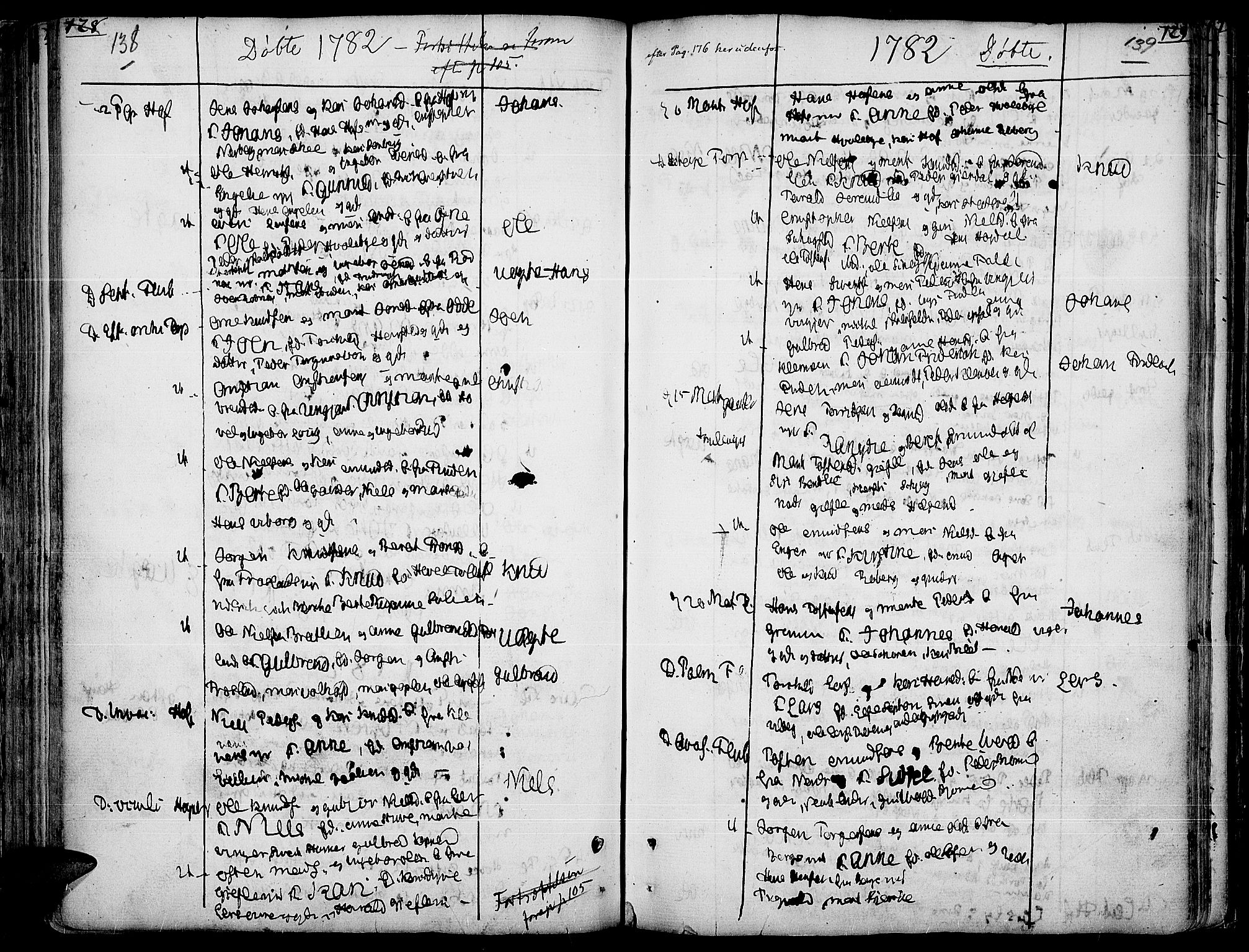 Land prestekontor, AV/SAH-PREST-120/H/Ha/Haa/L0005: Parish register (official) no. 5, 1765-1784, p. 138-139