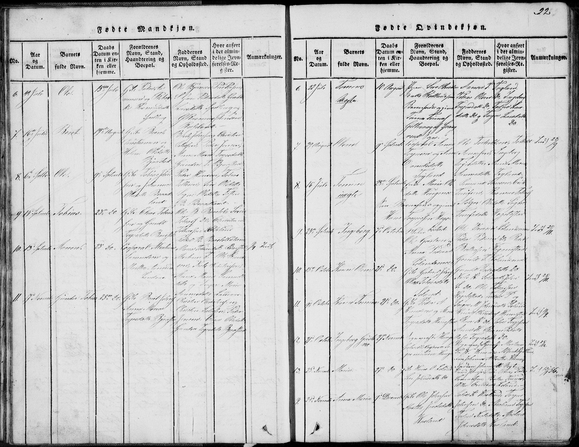 Nord-Audnedal sokneprestkontor, AV/SAK-1111-0032/F/Fb/Fbb/L0001: Parish register (copy) no. B 1, 1816-1858, p. 92