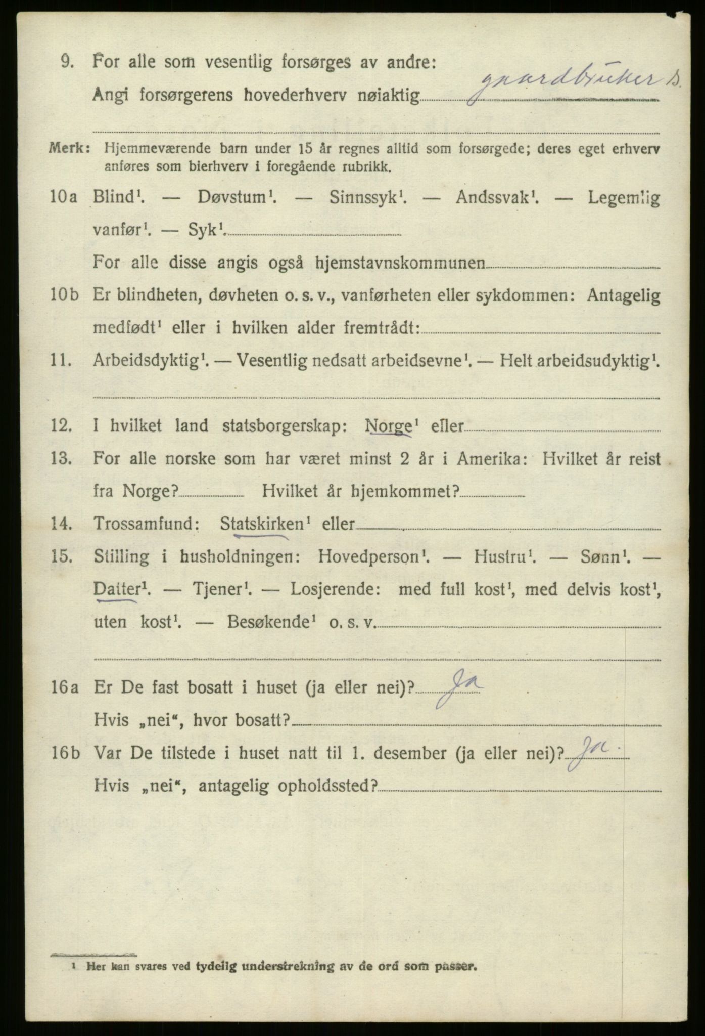 SAB, 1920 census for Hornindal, 1920, p. 3129