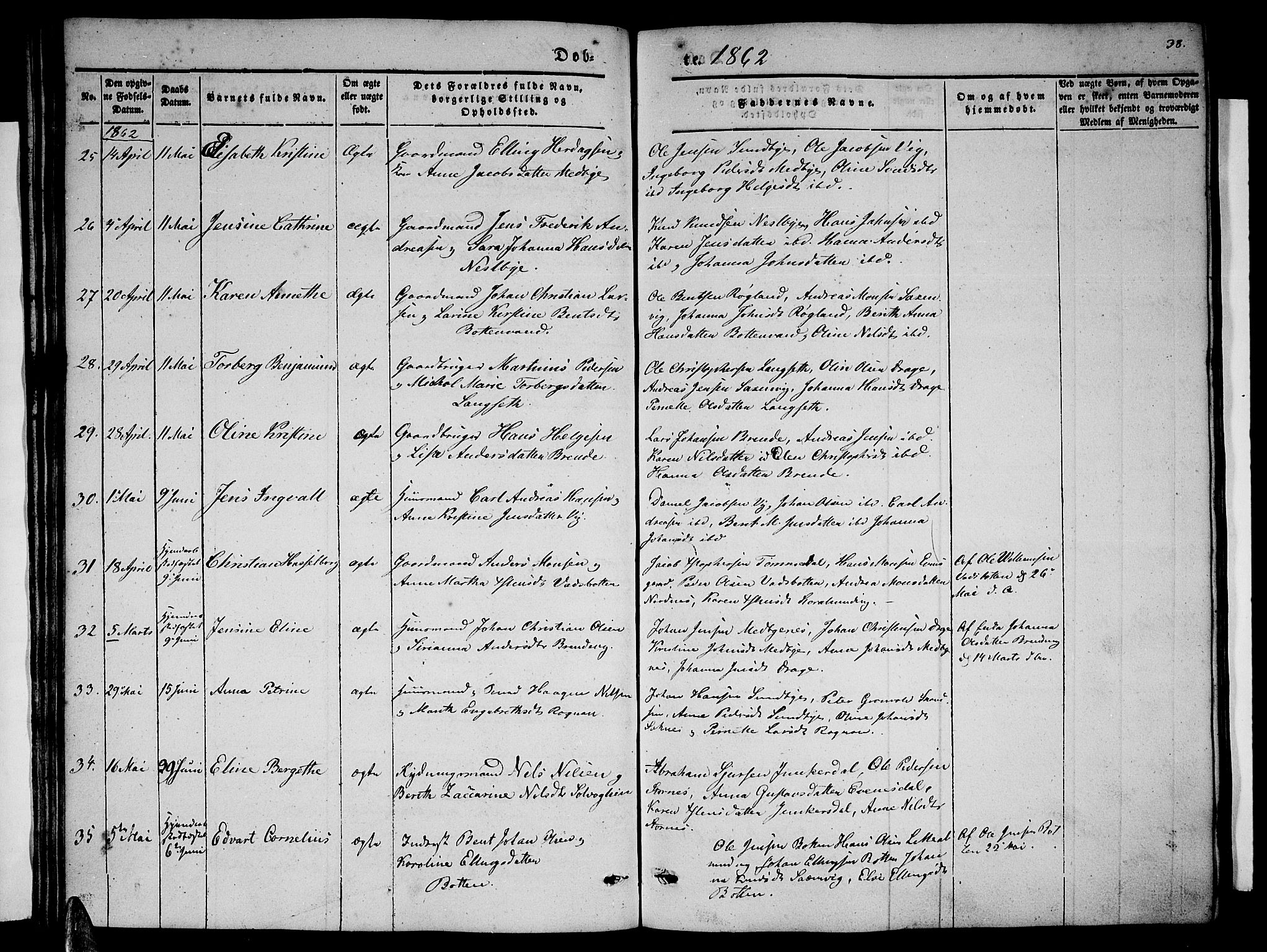 Ministerialprotokoller, klokkerbøker og fødselsregistre - Nordland, AV/SAT-A-1459/847/L0678: Parish register (copy) no. 847C06, 1854-1870, p. 38