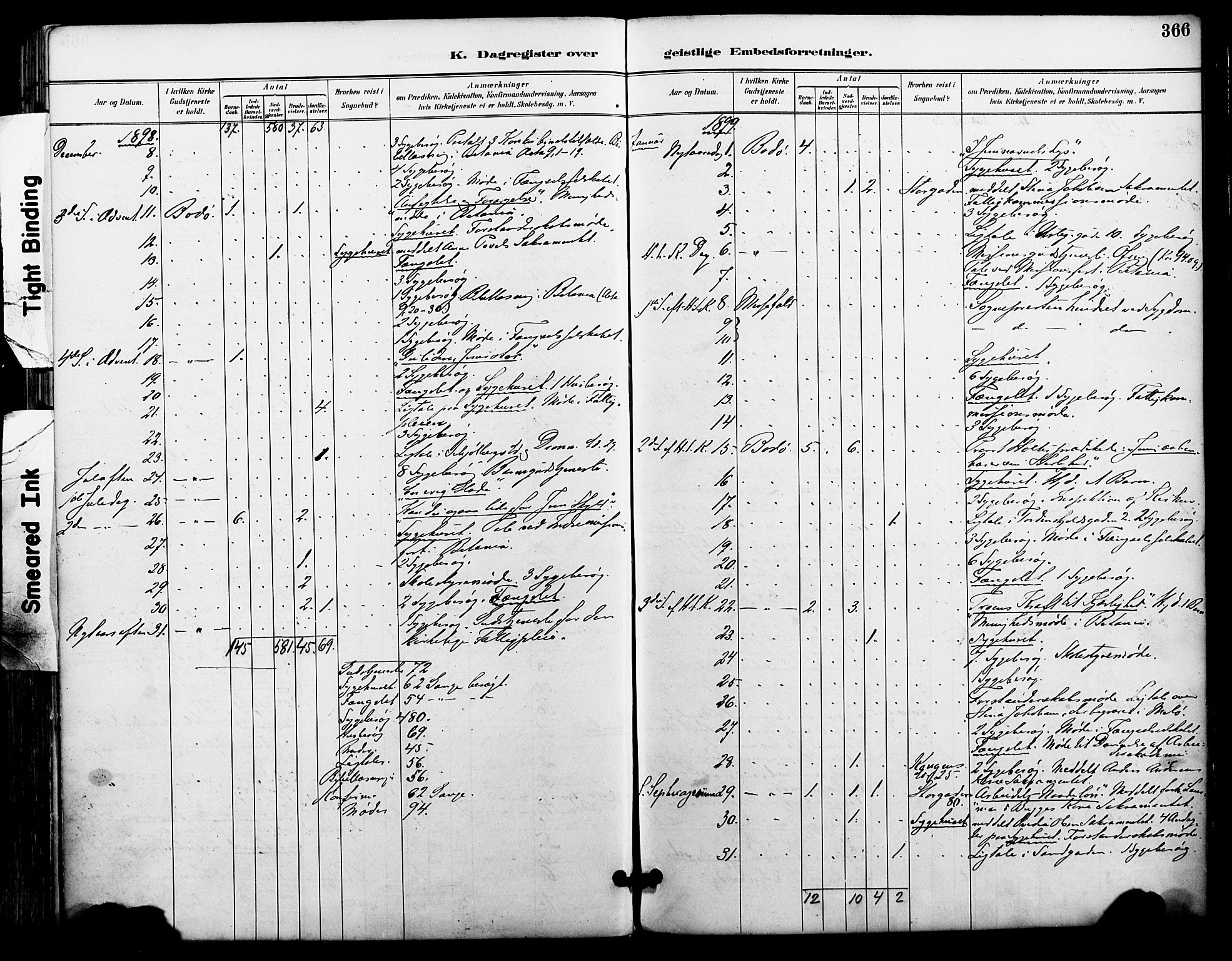 Ministerialprotokoller, klokkerbøker og fødselsregistre - Nordland, AV/SAT-A-1459/801/L0010: Parish register (official) no. 801A10, 1888-1899, p. 366