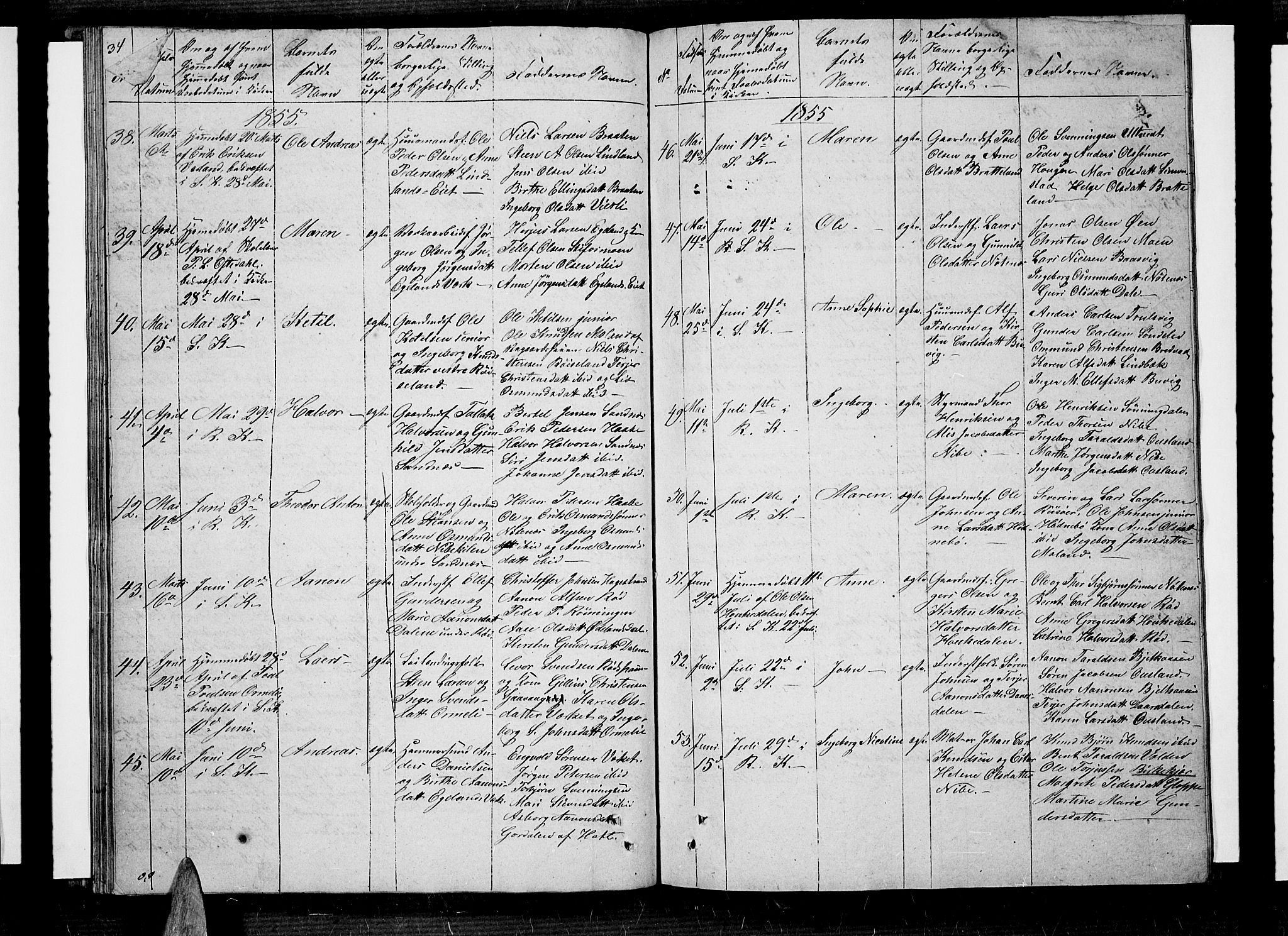 Søndeled sokneprestkontor, AV/SAK-1111-0038/F/Fb/L0003: Parish register (copy) no. B 3, 1849-1857, p. 35