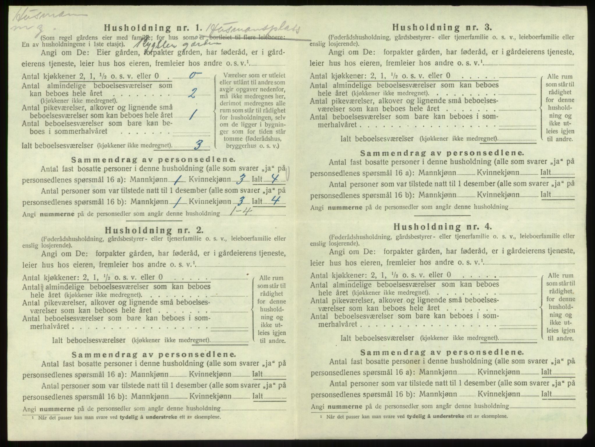 SAB, 1920 census for Fjaler, 1920, p. 594