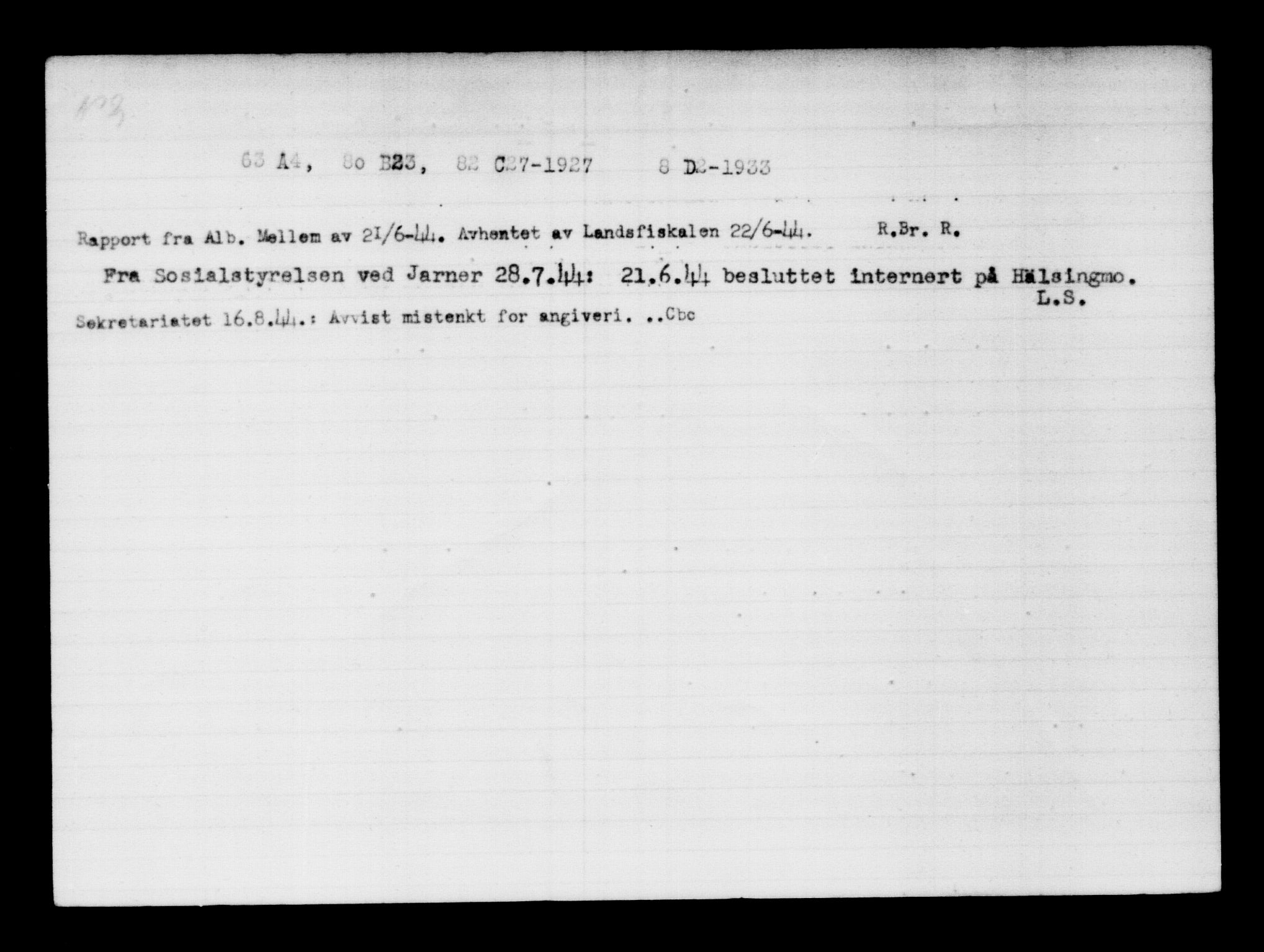 Den Kgl. Norske Legasjons Flyktningskontor, AV/RA-S-6753/V/Va/L0011: Kjesäterkartoteket.  Flyktningenr. 25300-28349, 1940-1945, p. 2154