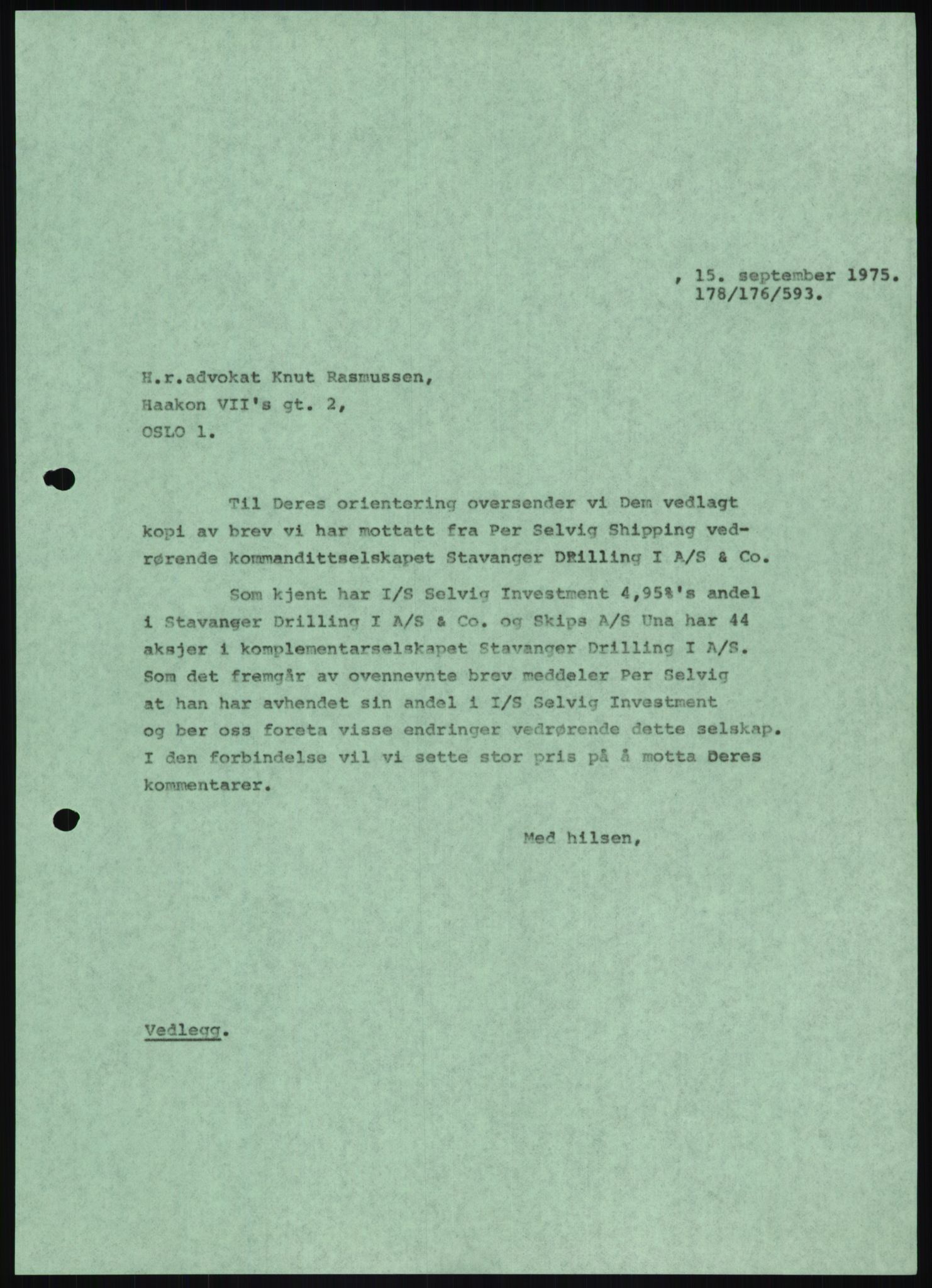 Pa 1503 - Stavanger Drilling AS, AV/SAST-A-101906/D/L0006: Korrespondanse og saksdokumenter, 1974-1984, p. 1082