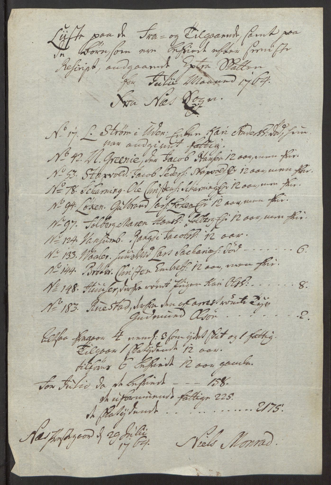 Rentekammeret inntil 1814, Reviderte regnskaper, Fogderegnskap, AV/RA-EA-4092/R12/L0803: Ekstraskatten Øvre Romerike, 1763-1764, p. 301