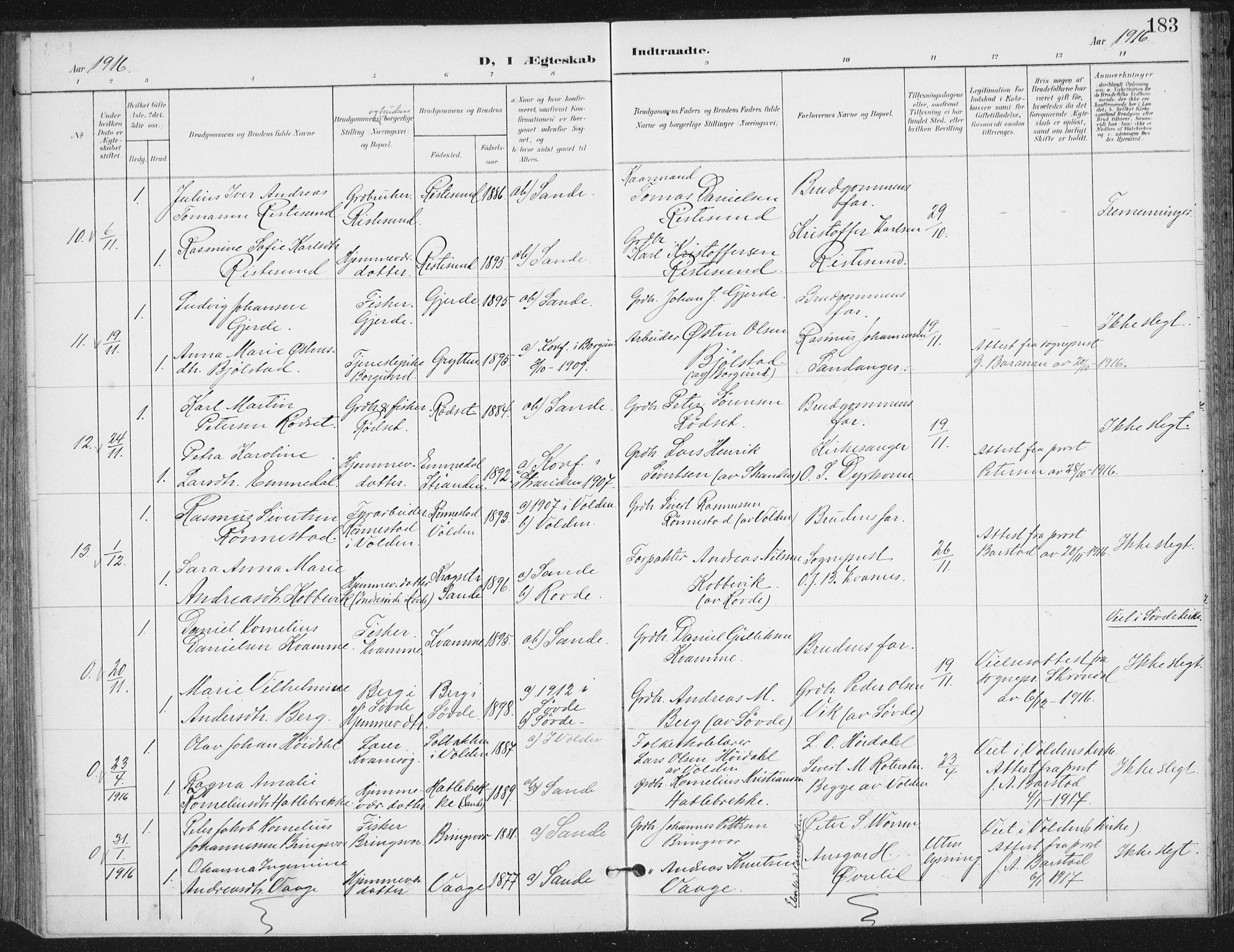 Ministerialprotokoller, klokkerbøker og fødselsregistre - Møre og Romsdal, AV/SAT-A-1454/503/L0038: Parish register (official) no. 503A06, 1901-1917, p. 183