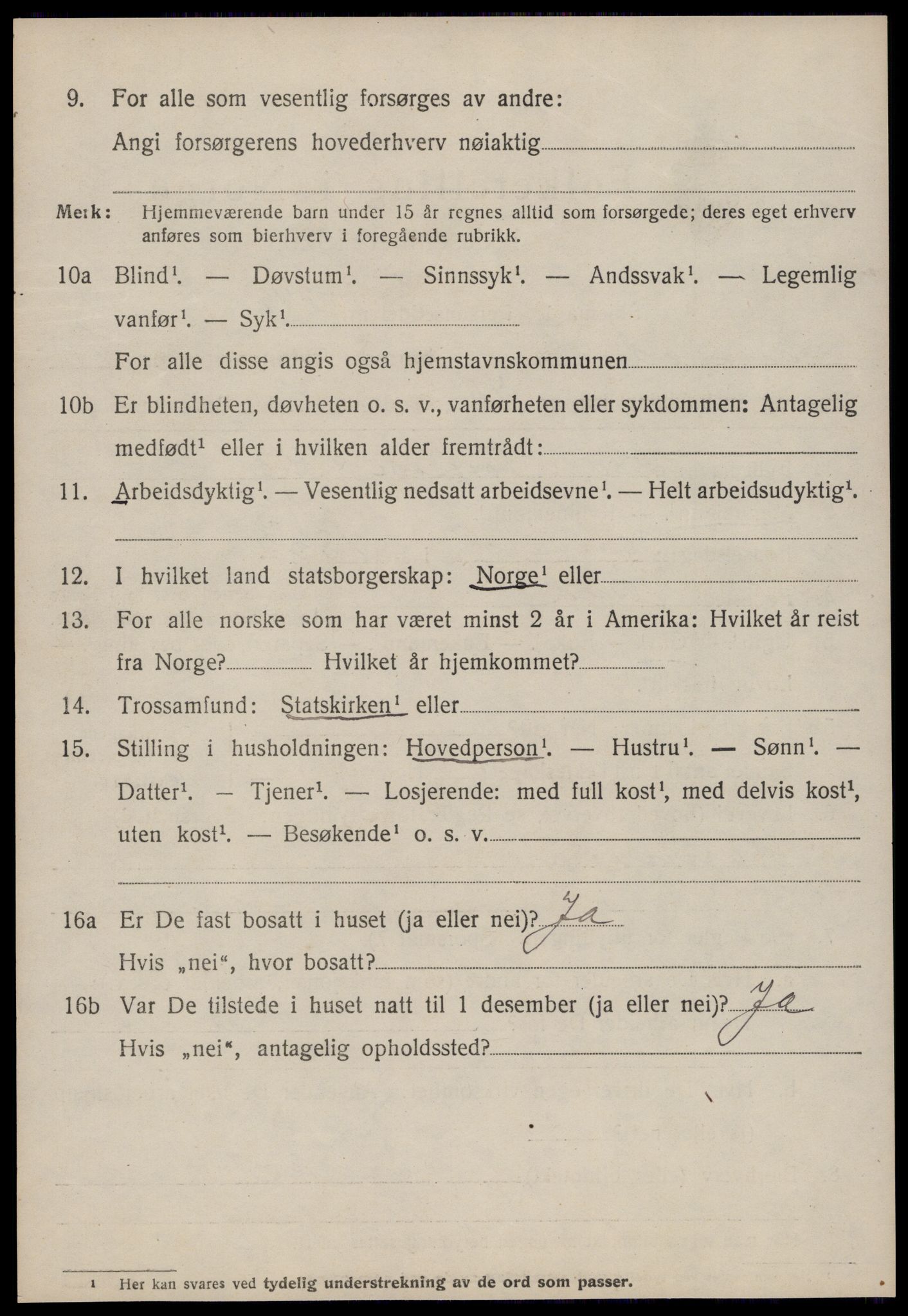 SAT, 1920 census for Hustad, 1920, p. 4664