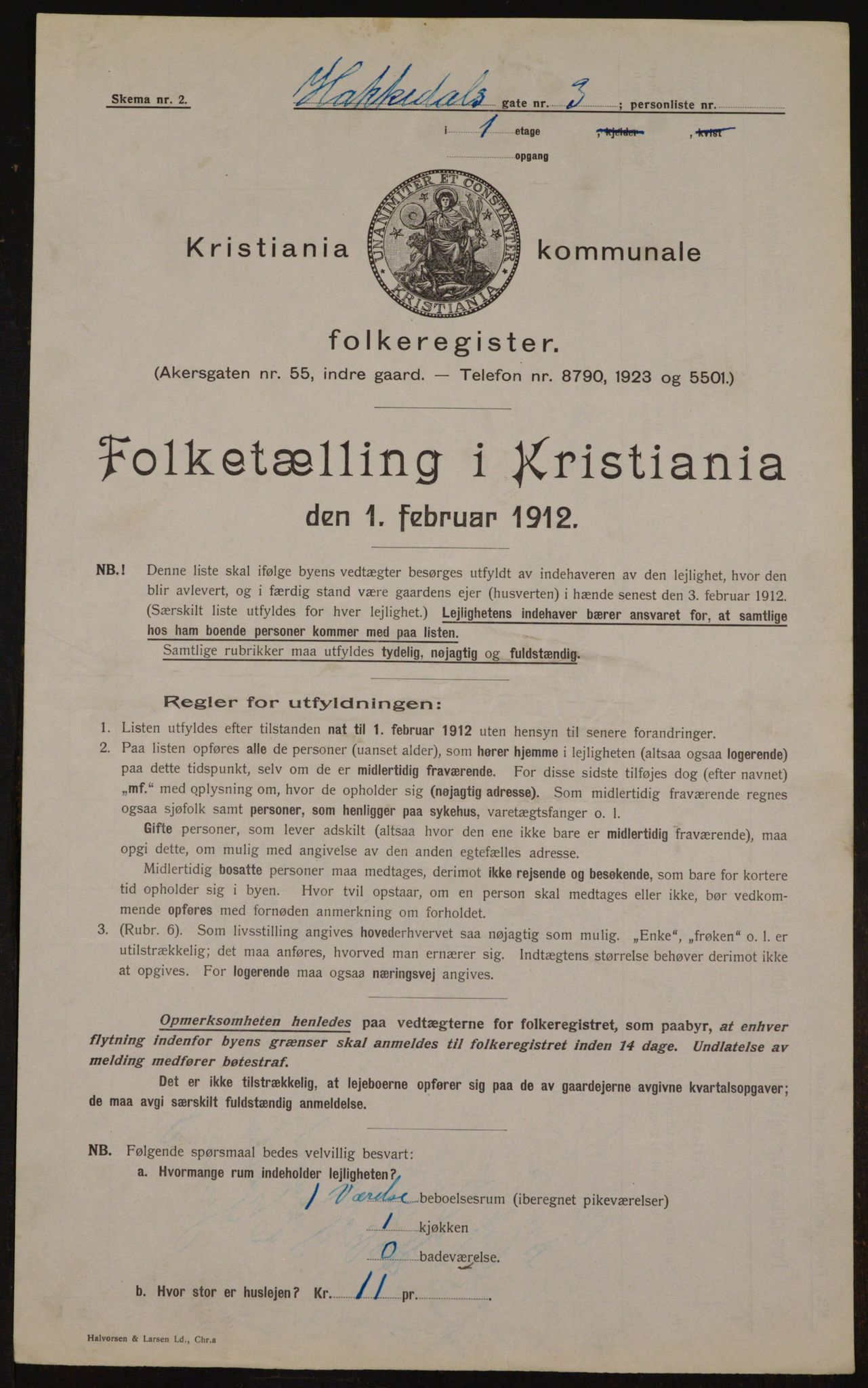 OBA, Municipal Census 1912 for Kristiania, 1912, p. 34048