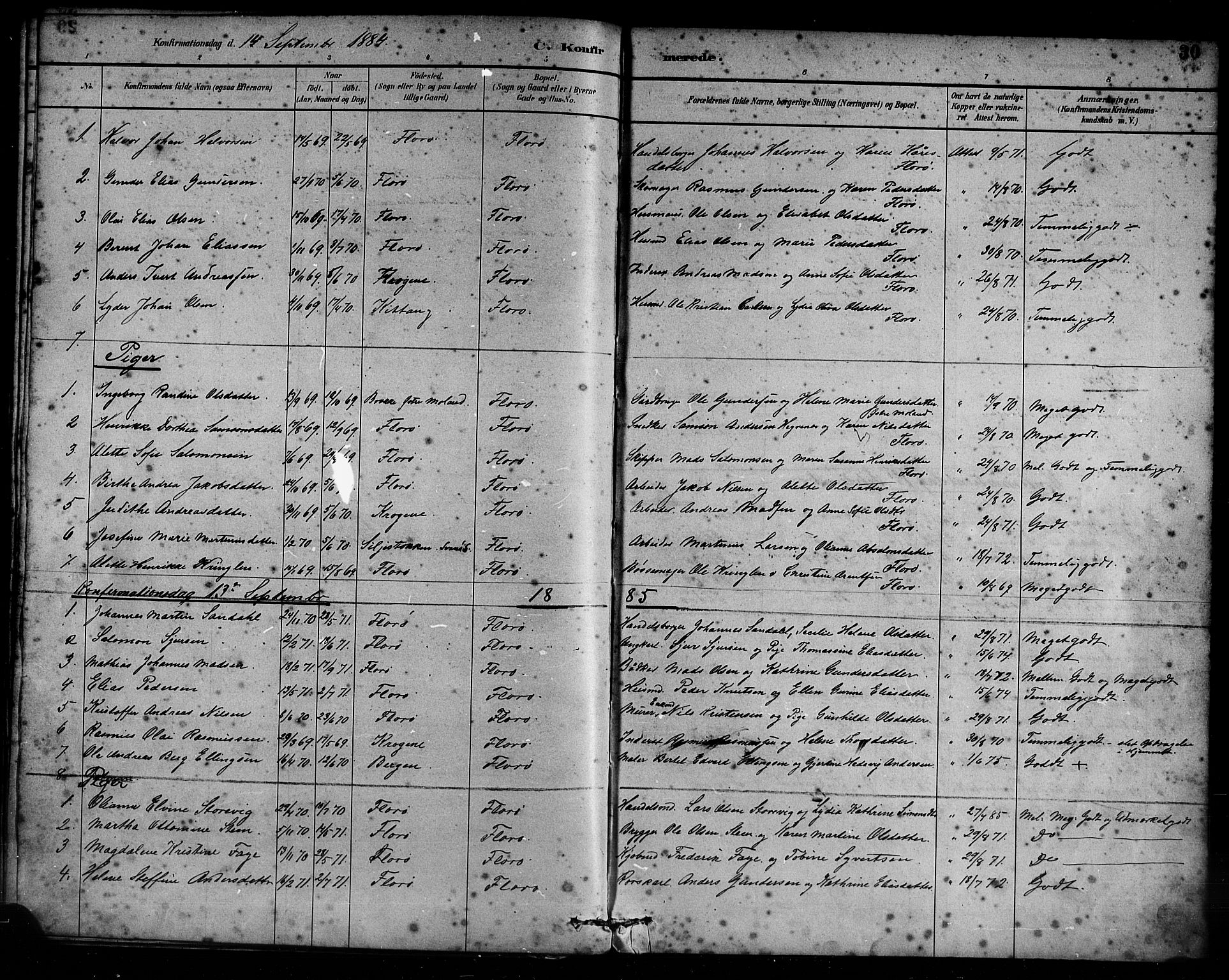 Kinn sokneprestembete, AV/SAB-A-80801/H/Haa/Haac/L0001: Parish register (official) no. C 1, 1883-1894, p. 30