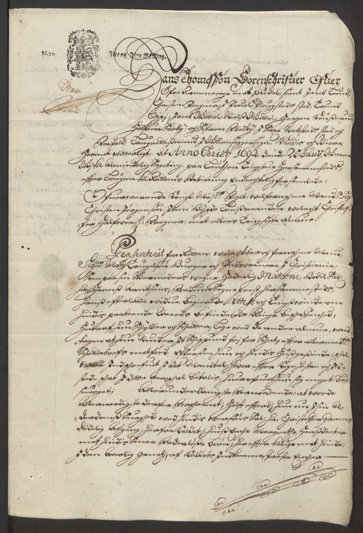 Rentekammeret inntil 1814, Reviderte regnskaper, Fogderegnskap, AV/RA-EA-4092/R12/L0704: Fogderegnskap Øvre Romerike, 1692, p. 271