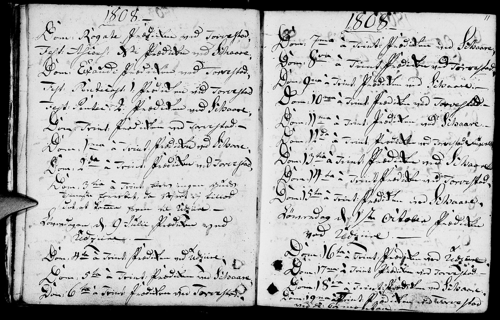 Torvastad sokneprestkontor, SAST/A -101857/H/Ha/Haa/L0002: Parish register (official) no. A 2, 1801-1817, p. 11
