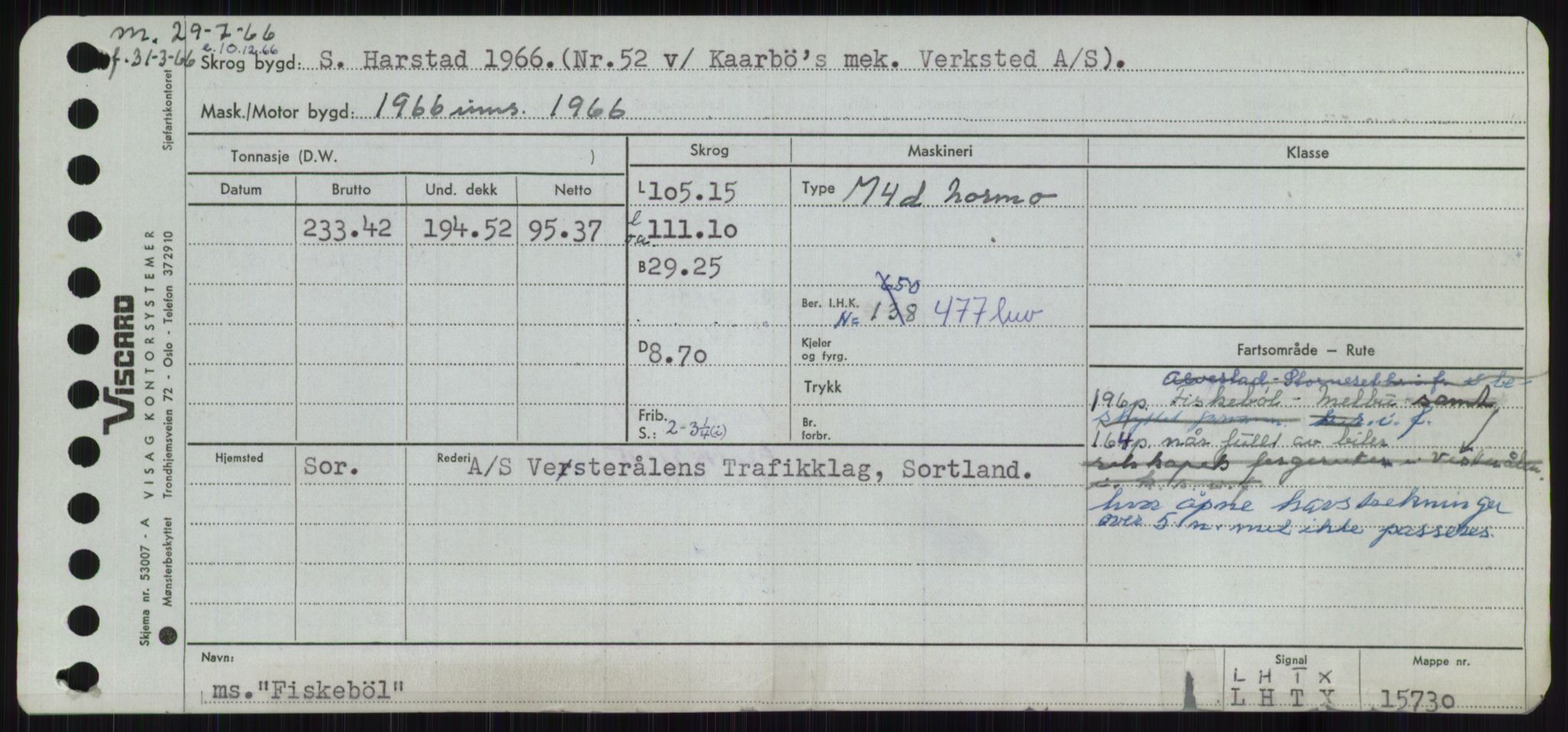 Sjøfartsdirektoratet med forløpere, Skipsmålingen, AV/RA-S-1627/H/Ha/L0002/0001: Fartøy, Eik-Hill / Fartøy, Eik-F, p. 443