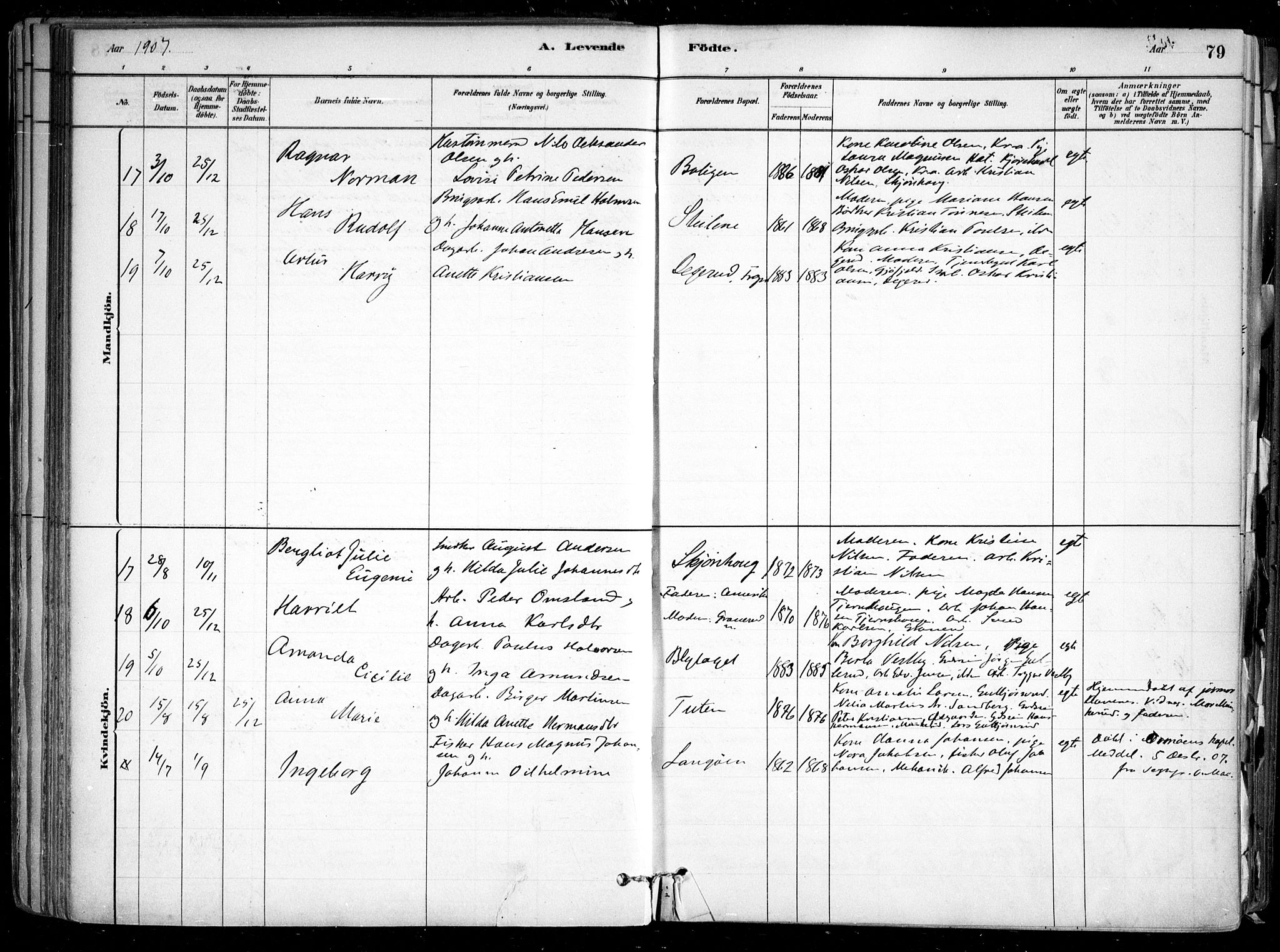 Nesodden prestekontor Kirkebøker, SAO/A-10013/F/Fa/L0009: Parish register (official) no. I 9, 1880-1915, p. 79