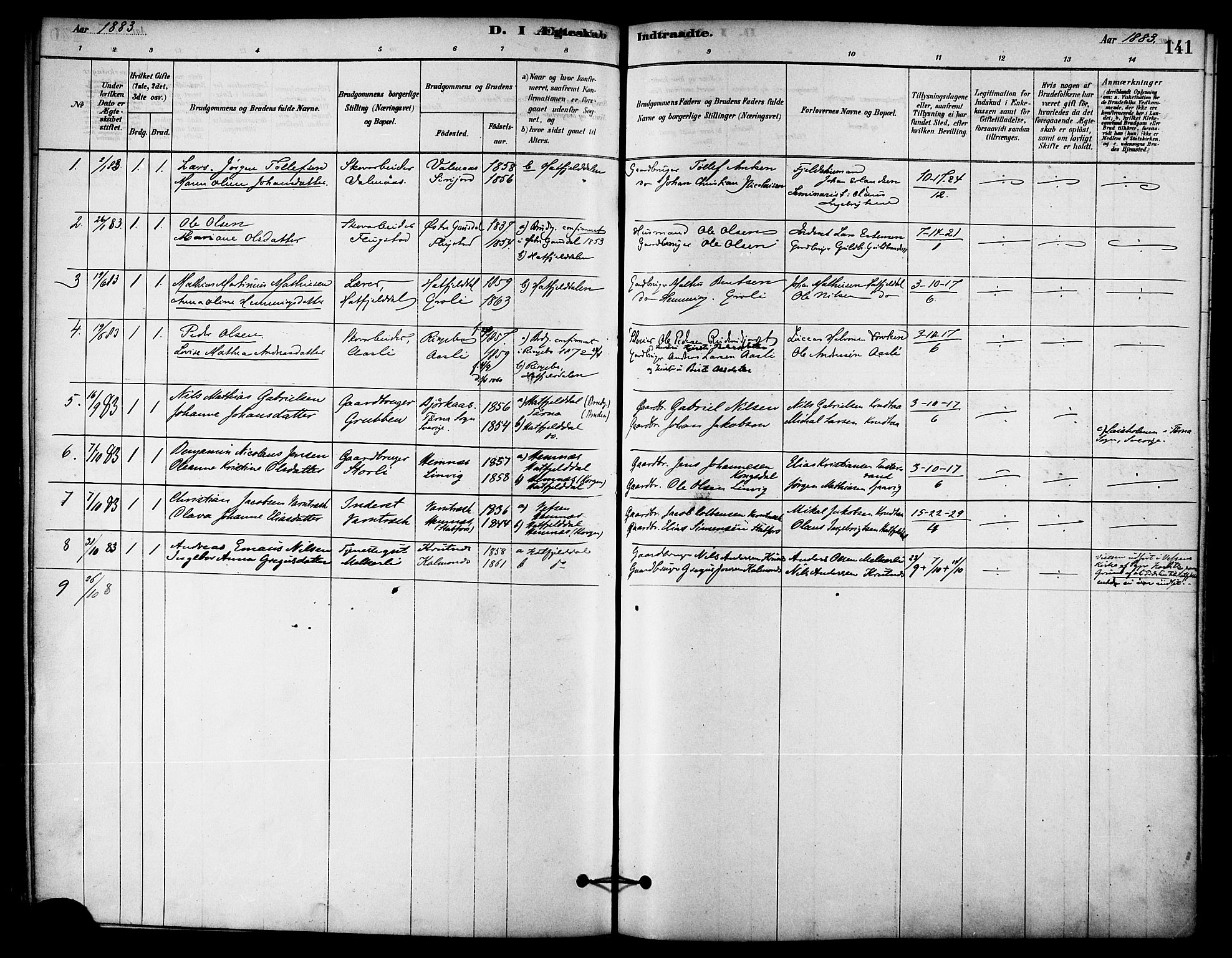 Ministerialprotokoller, klokkerbøker og fødselsregistre - Nordland, SAT/A-1459/823/L0325: Parish register (official) no. 823A02, 1878-1898, p. 141