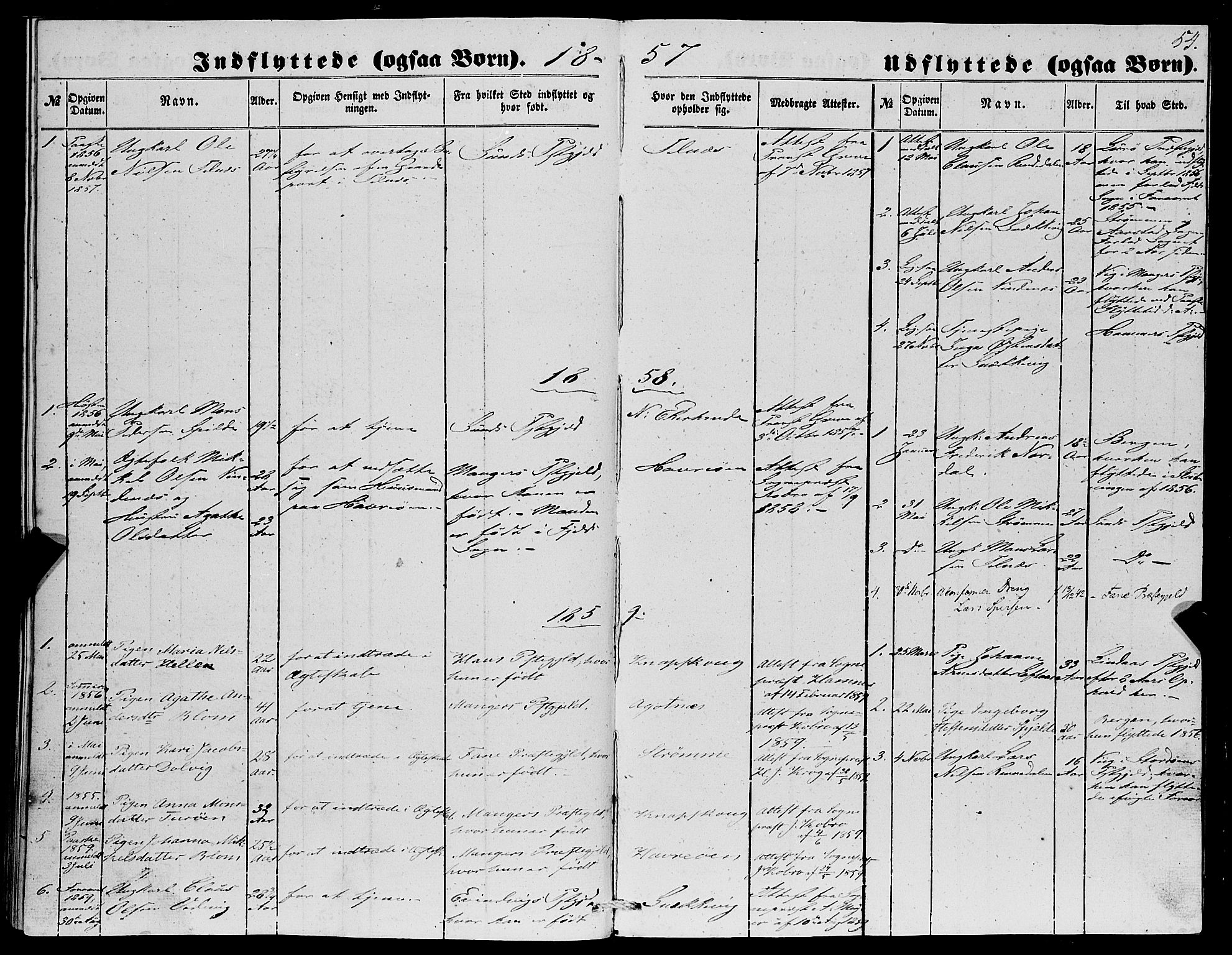 Fjell sokneprestembete, SAB/A-75301/H/Haa: Parish register (official) no. A 4, 1851-1870, p. 54