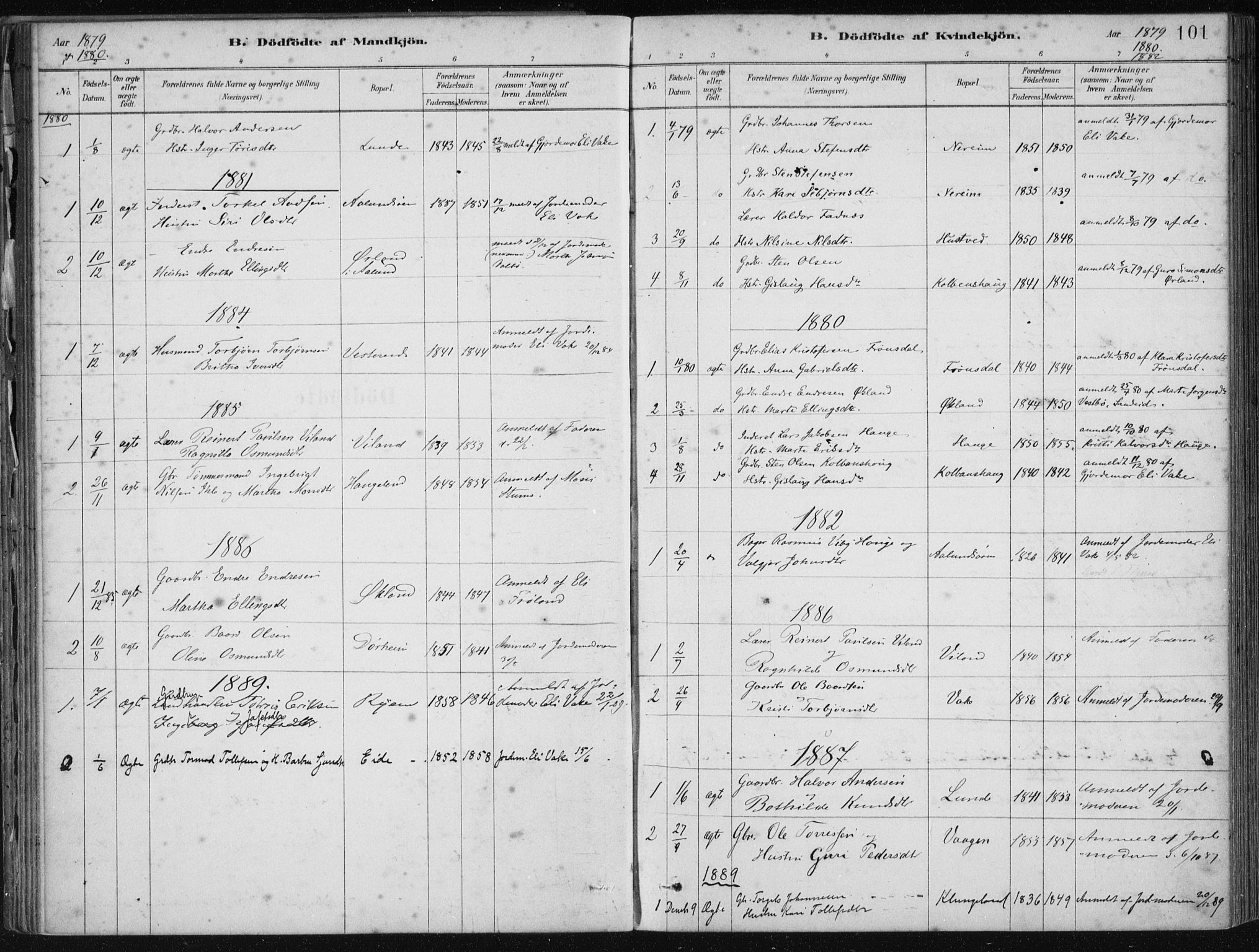 Fjelberg sokneprestembete, AV/SAB-A-75201/H/Haa: Parish register (official) no. D 1, 1879-1918, p. 101