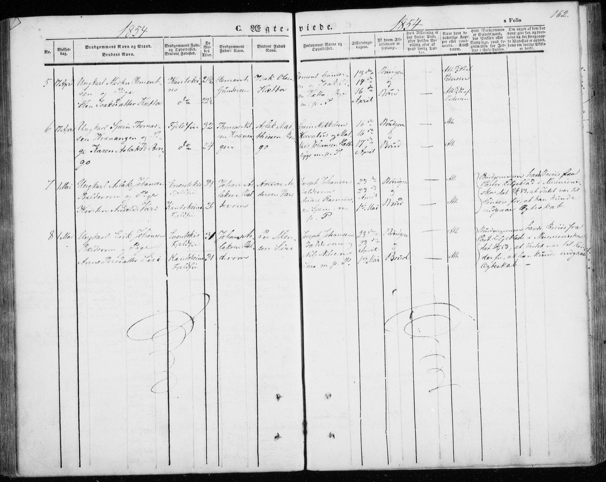 Kautokeino sokneprestembete, AV/SATØ-S-1340/H/Ha/L0002.kirke: Parish register (official) no. 2, 1843-1861, p. 162