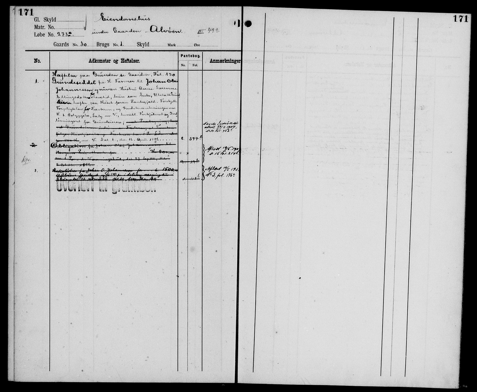 Midhordland sorenskriveri, AV/SAB-A-3001/1/G/Ga/Gab/L0106: Mortgage register no. II.A.b.106, p. 171