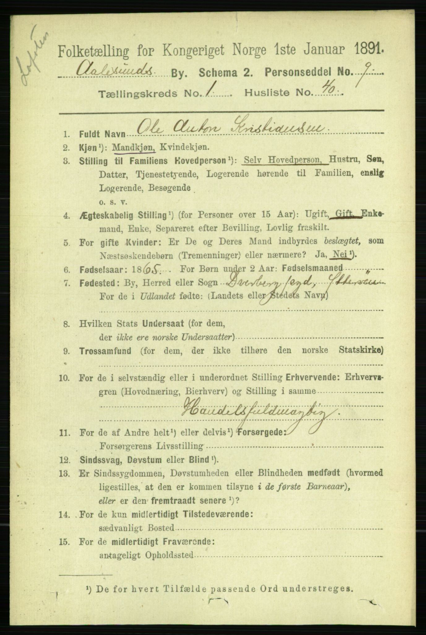 RA, 1891 census for 1501 Ålesund, 1891, p. 1715