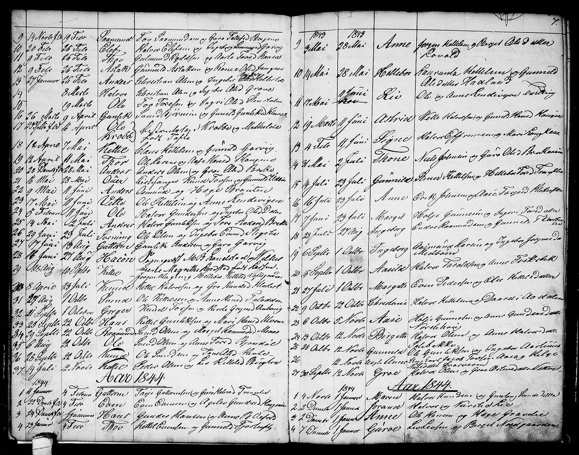 Seljord kirkebøker, SAKO/A-20/G/Ga/L0002: Parish register (copy) no. I 2, 1838-1866, p. 7