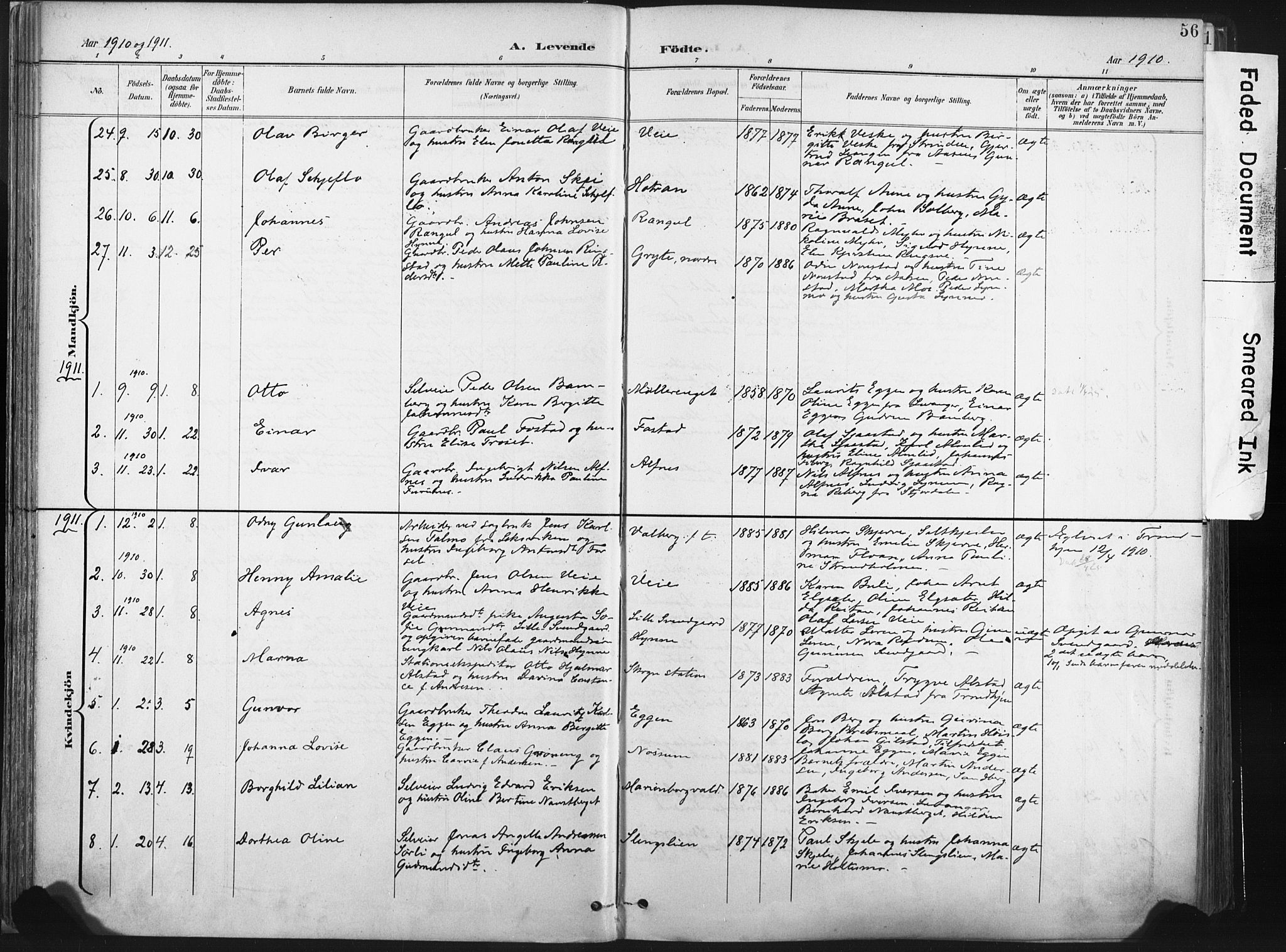 Ministerialprotokoller, klokkerbøker og fødselsregistre - Nord-Trøndelag, SAT/A-1458/717/L0162: Parish register (official) no. 717A12, 1898-1923, p. 56