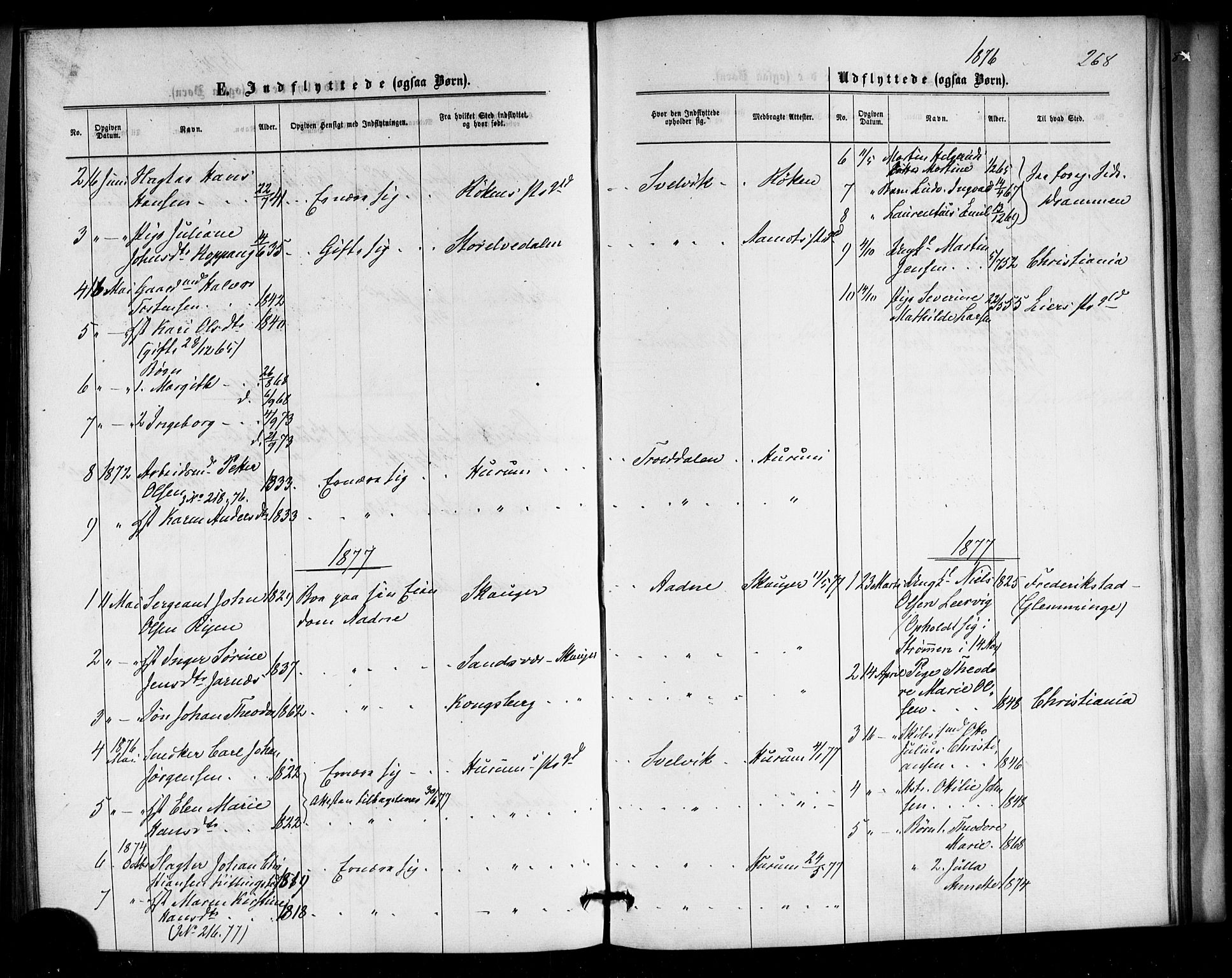 Strømm kirkebøker, AV/SAKO-A-322/F/Fa/L0002: Parish register (official) no. I 2, 1870-1877, p. 268