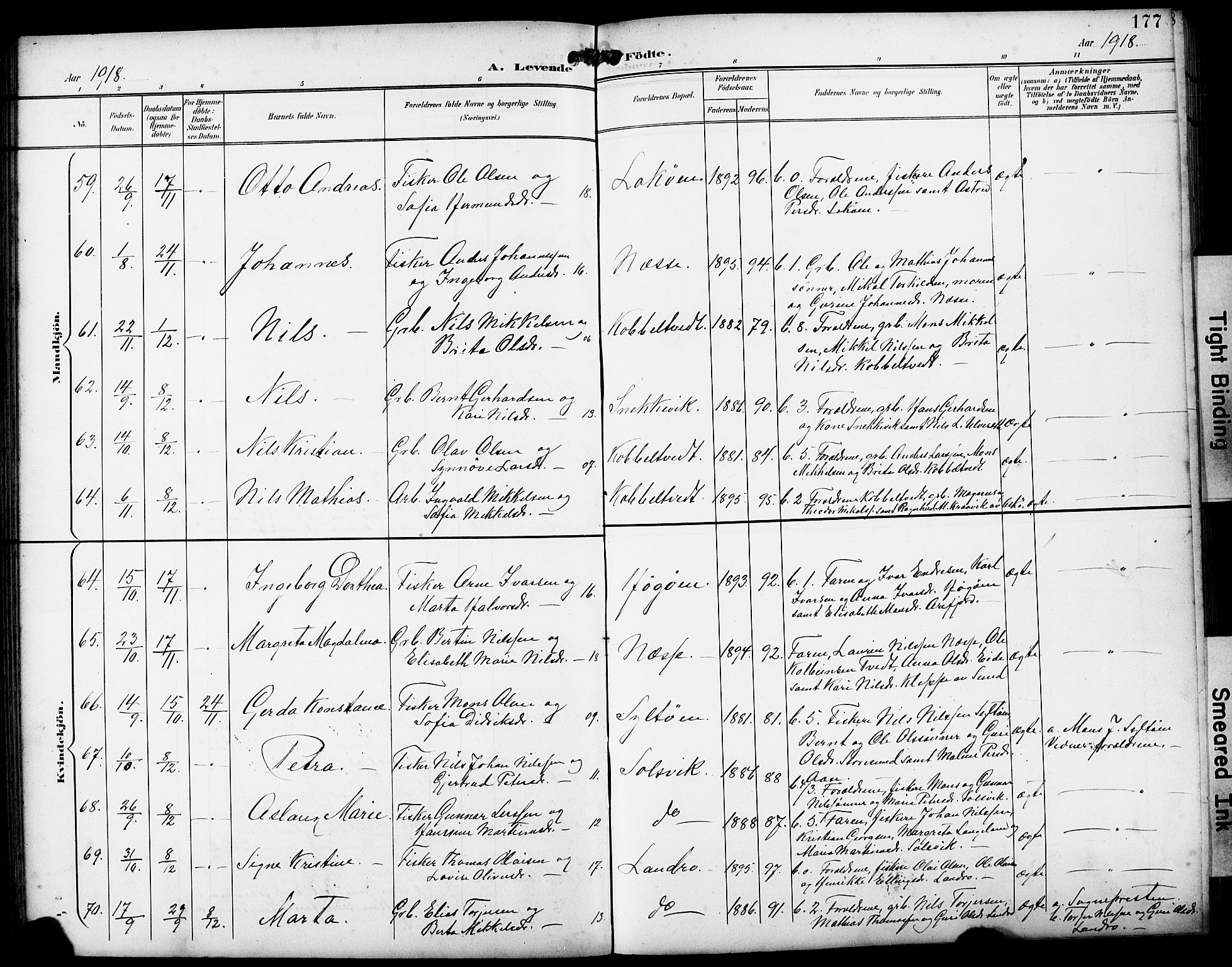 Fjell sokneprestembete, SAB/A-75301/H/Hab: Parish register (copy) no. A 5, 1899-1918, p. 177