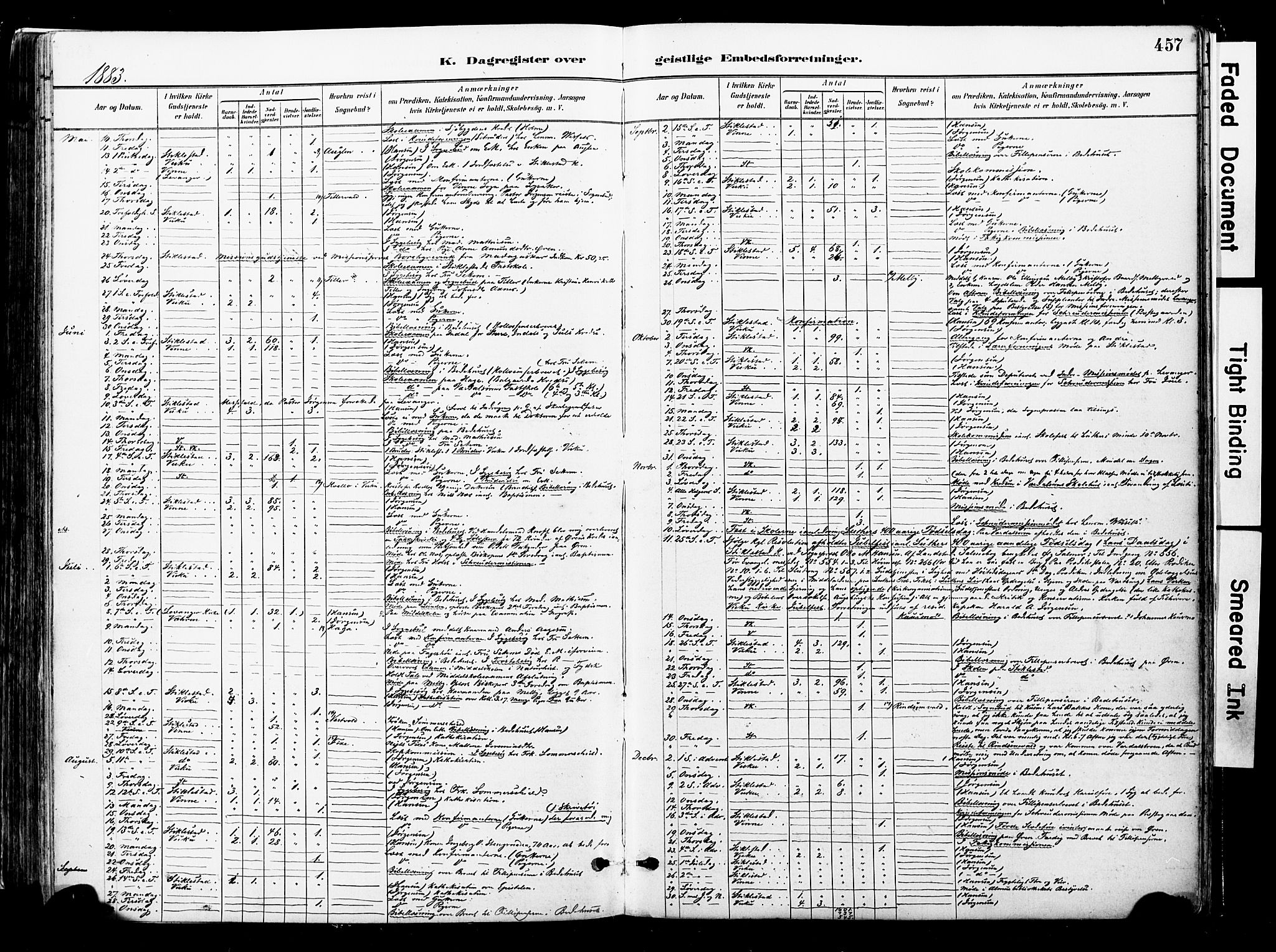 Ministerialprotokoller, klokkerbøker og fødselsregistre - Nord-Trøndelag, AV/SAT-A-1458/723/L0244: Parish register (official) no. 723A13, 1881-1899, p. 457