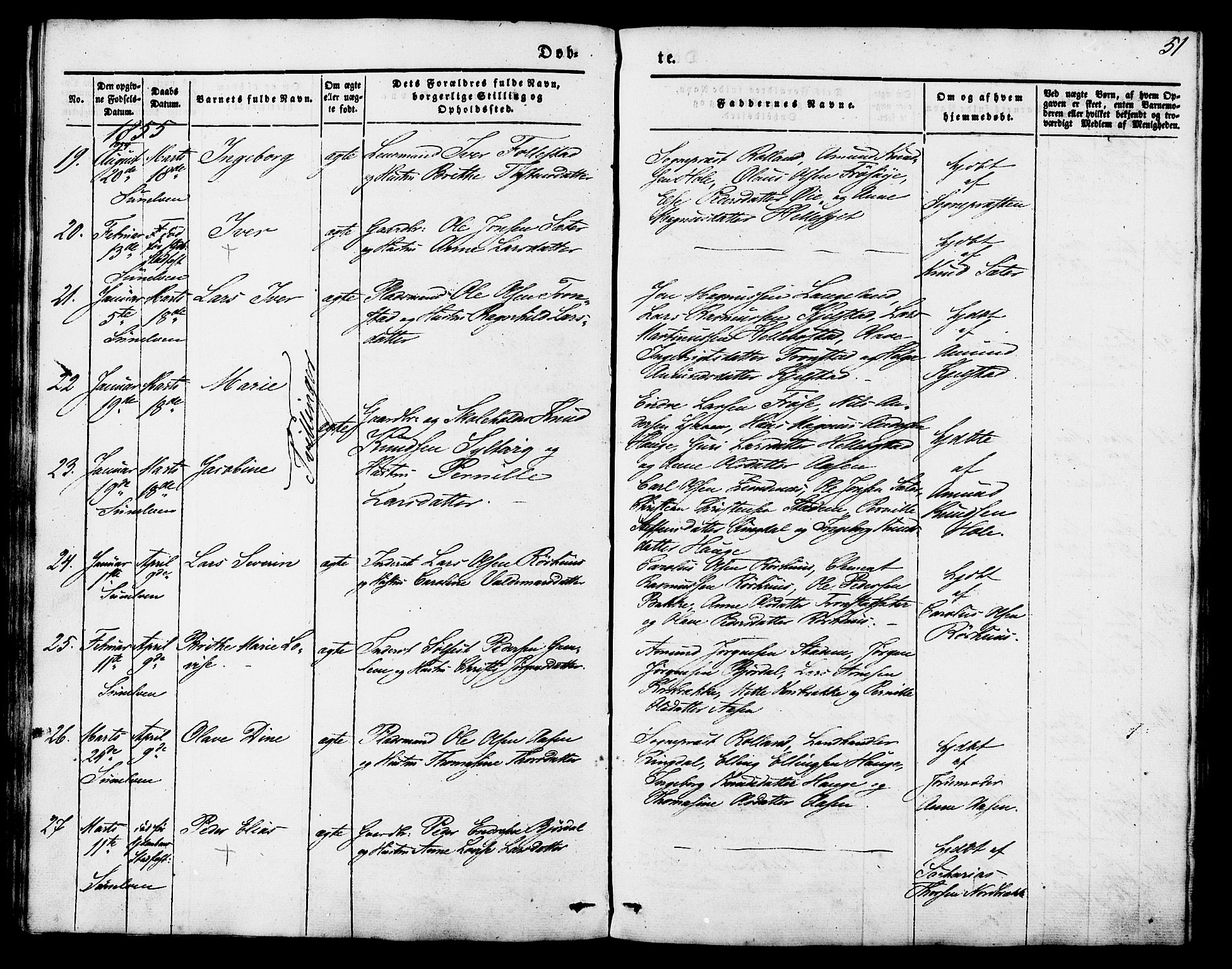 Ministerialprotokoller, klokkerbøker og fødselsregistre - Møre og Romsdal, SAT/A-1454/517/L0222: Parish register (official) no. 517A02, 1846-1862, p. 51