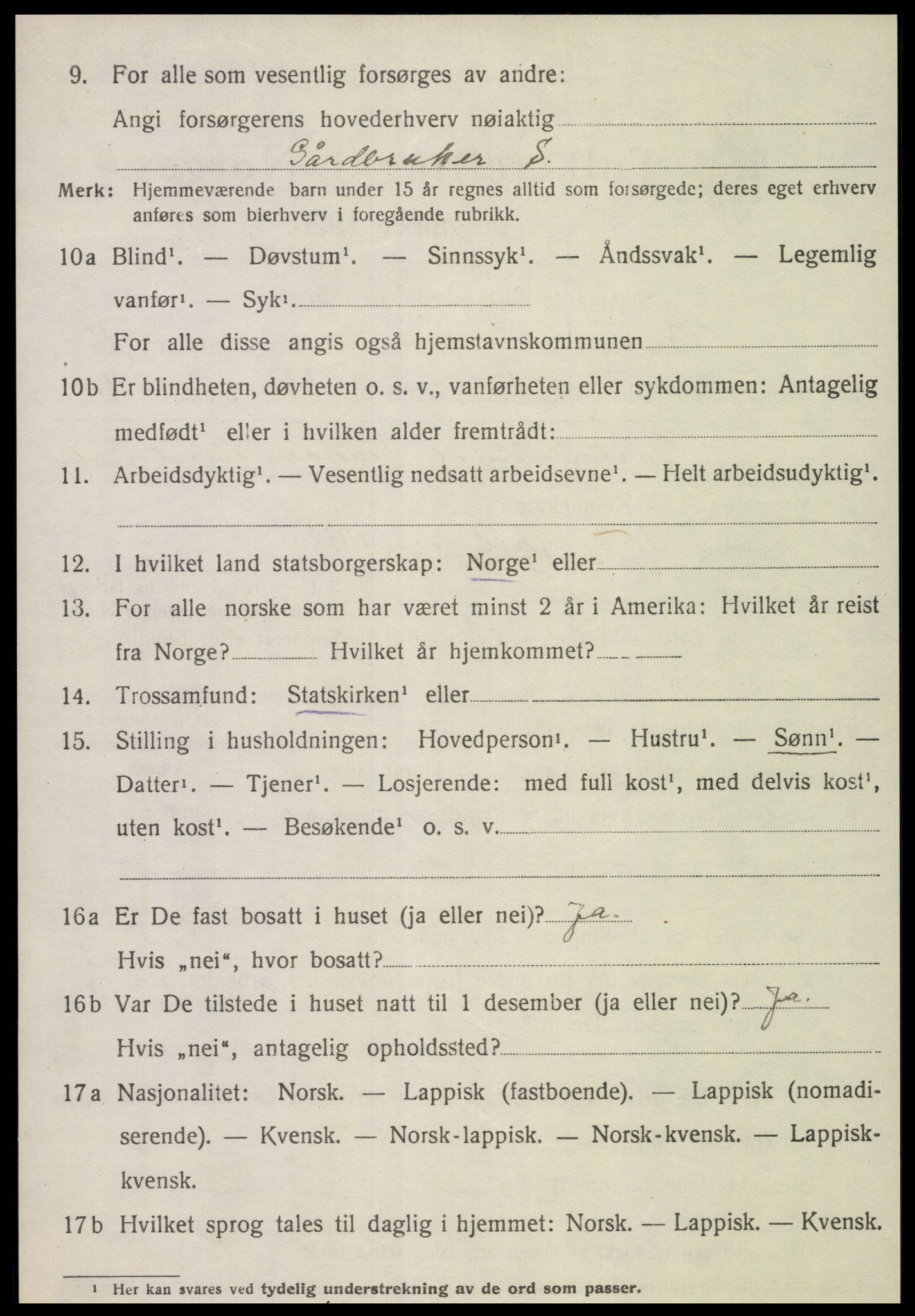 SAT, 1920 census for Grong, 1920, p. 6508