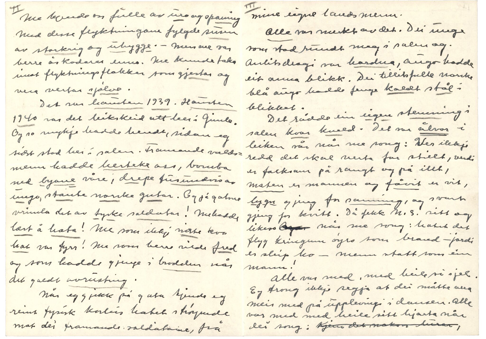 Samling etter Klara Semb, NSFF/KS/C/273: Klara Sembs tale ved skeidet i Bergen 1945, 1945