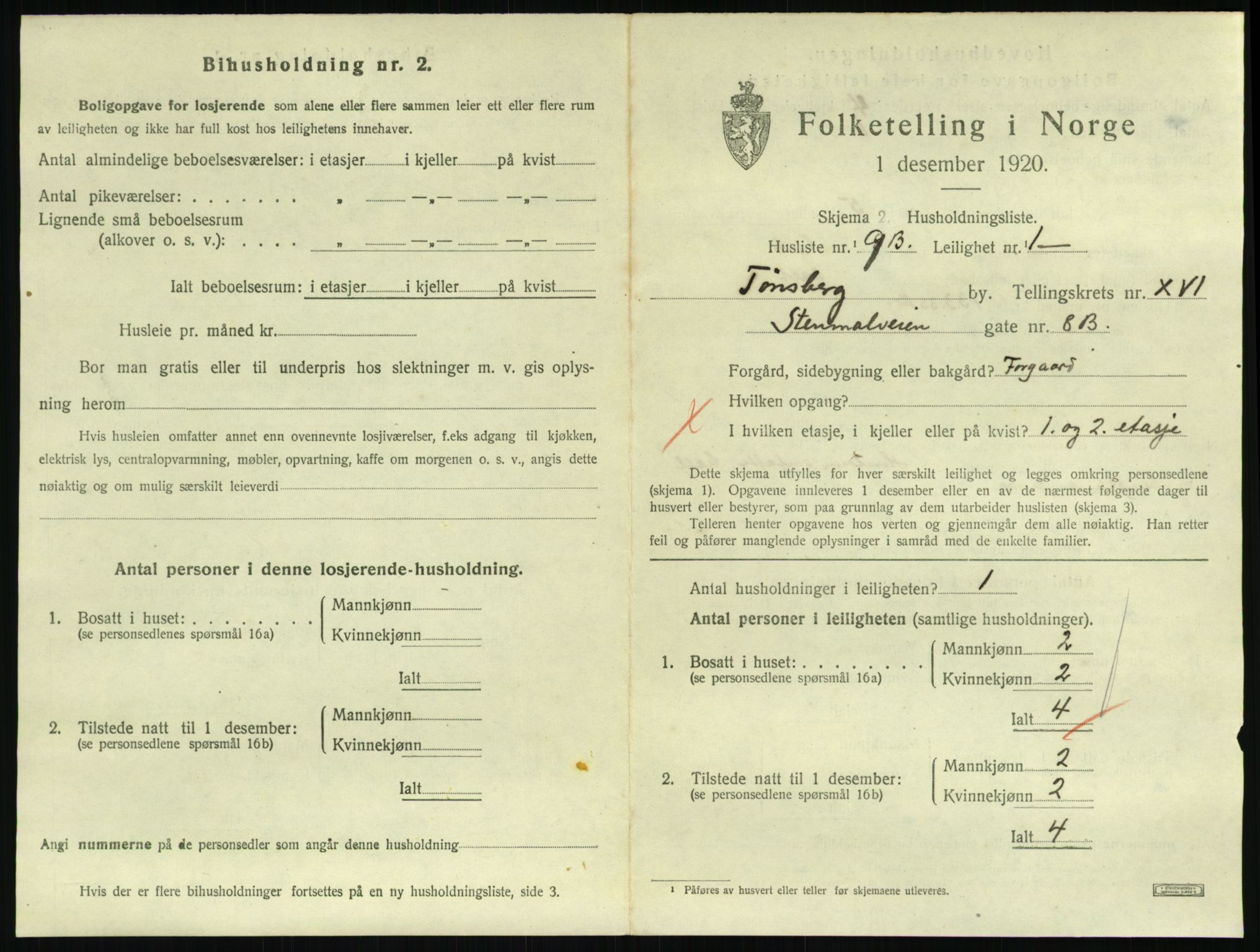 SAKO, 1920 census for Tønsberg, 1920, p. 6329