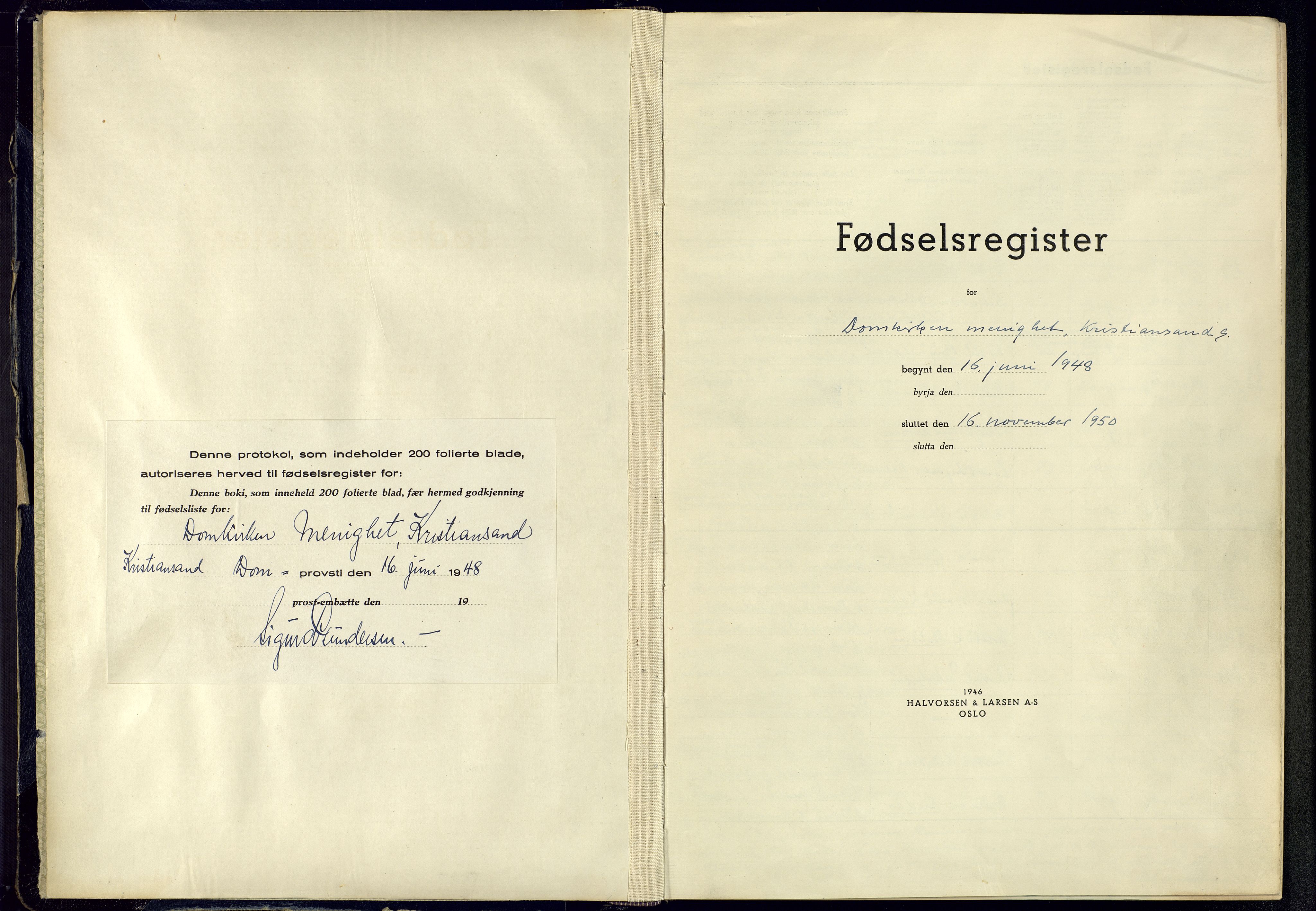 Kristiansand domprosti, SAK/1112-0006/J/Jc/L0008: Birth register no. A-VI-52, 1948-1950