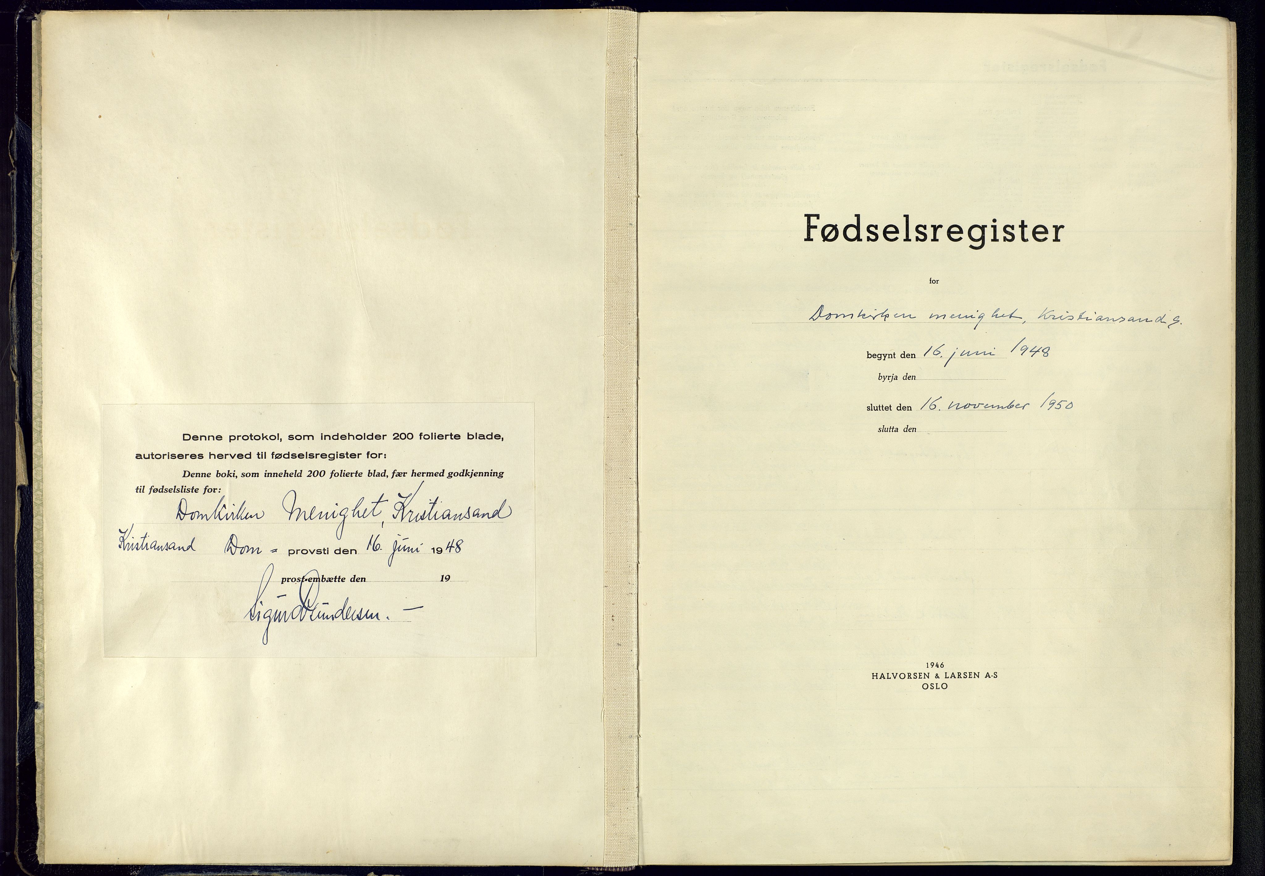 Kristiansand domprosti, AV/SAK-1112-0006/J/Jc/L0008: Birth register no. A-VI-52, 1948-1950