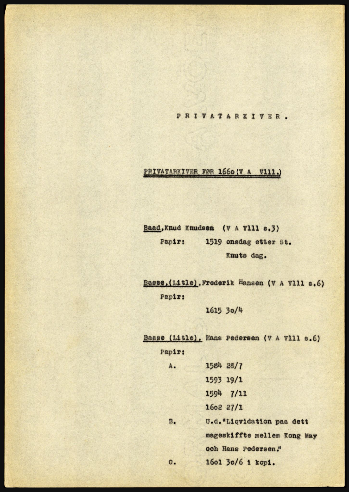 Riksarkivet, Seksjon for eldre arkiv og spesialsamlinger, AV/RA-EA-6797/H/Ha, 1953, p. 1