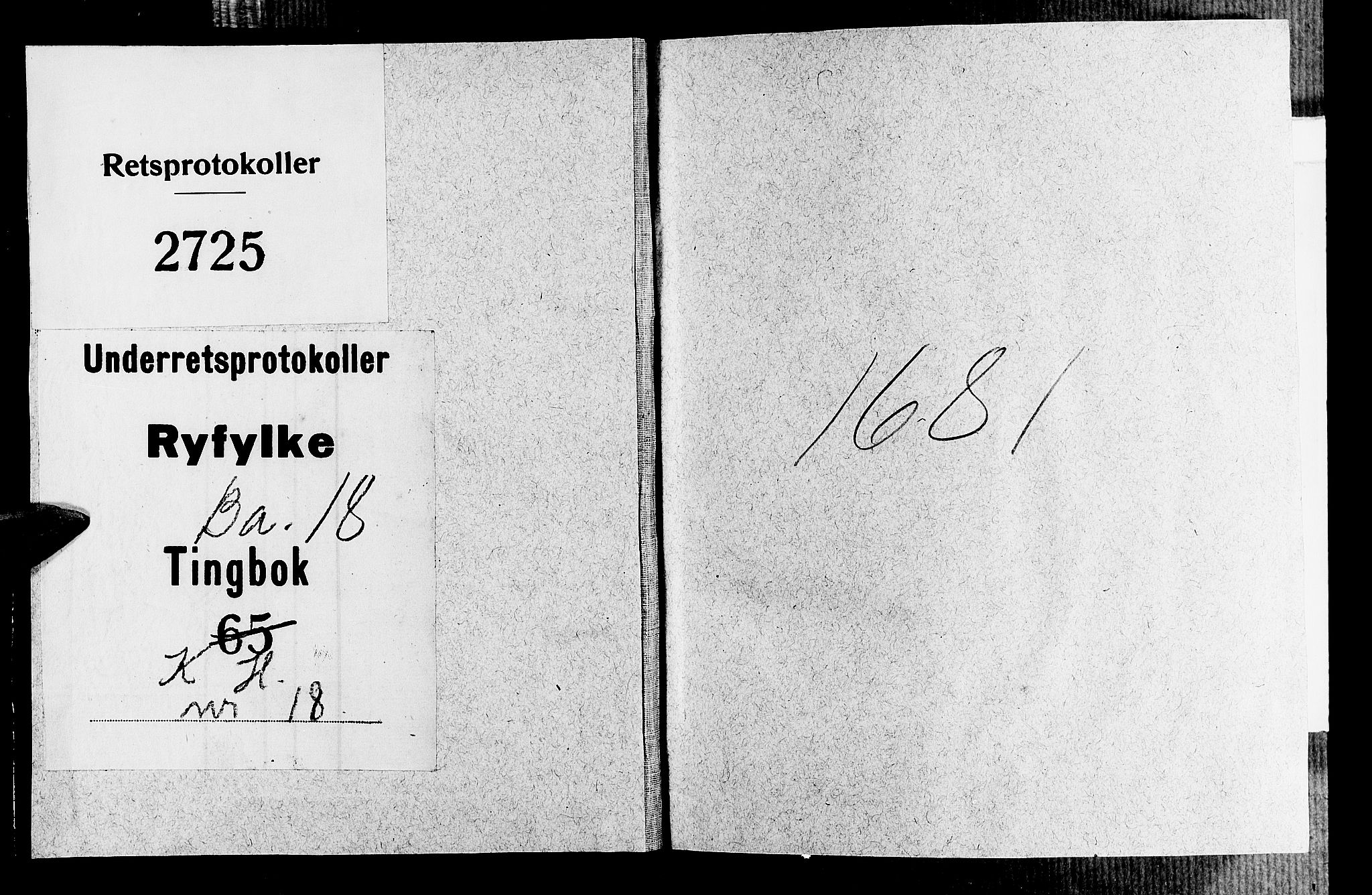 Ryfylke tingrett, SAST/A-100055/001/I/IB/IBBa/L0018: Tingbok, Karmsund og Hesby, 1681