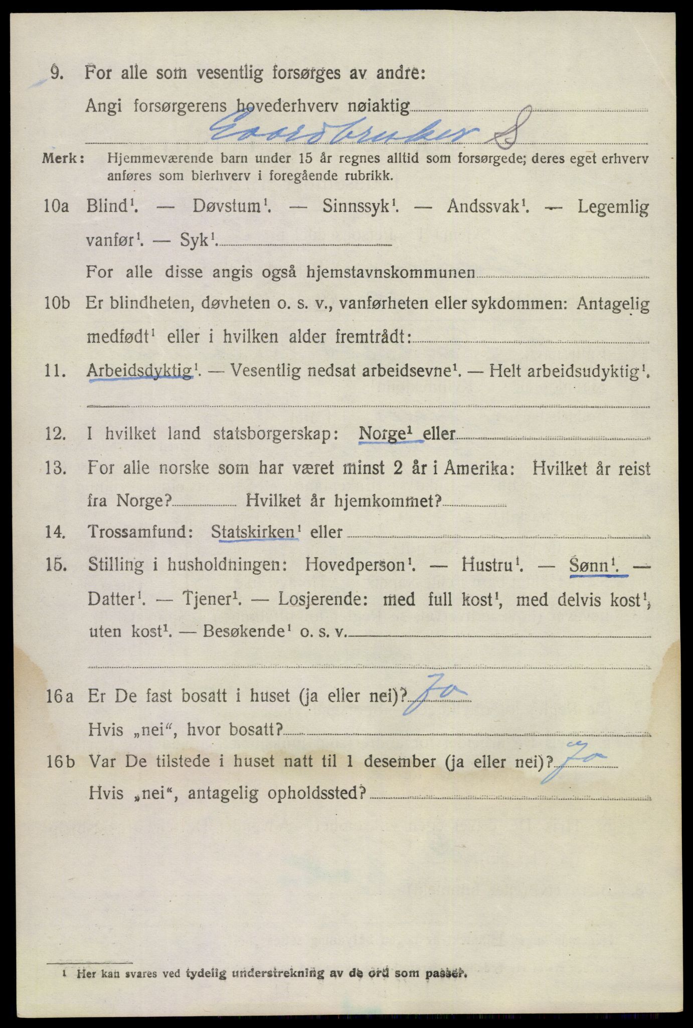 SAKO, 1920 census for Bamble, 1920, p. 7244