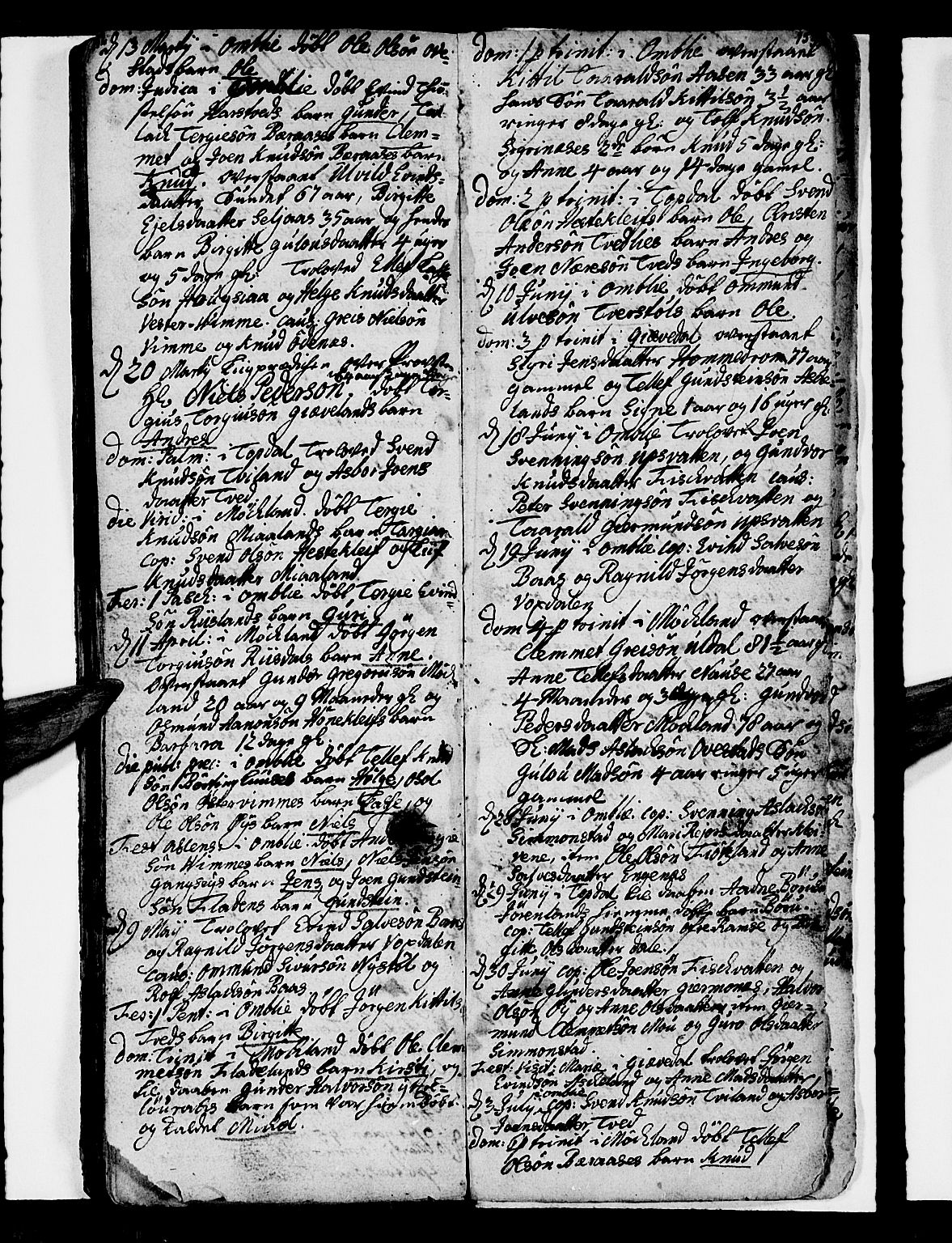 Åmli sokneprestkontor, SAK/1111-0050/F/Fa/Fac/L0001: Parish register (official) no. A 1, 1711-1740, p. 152-153