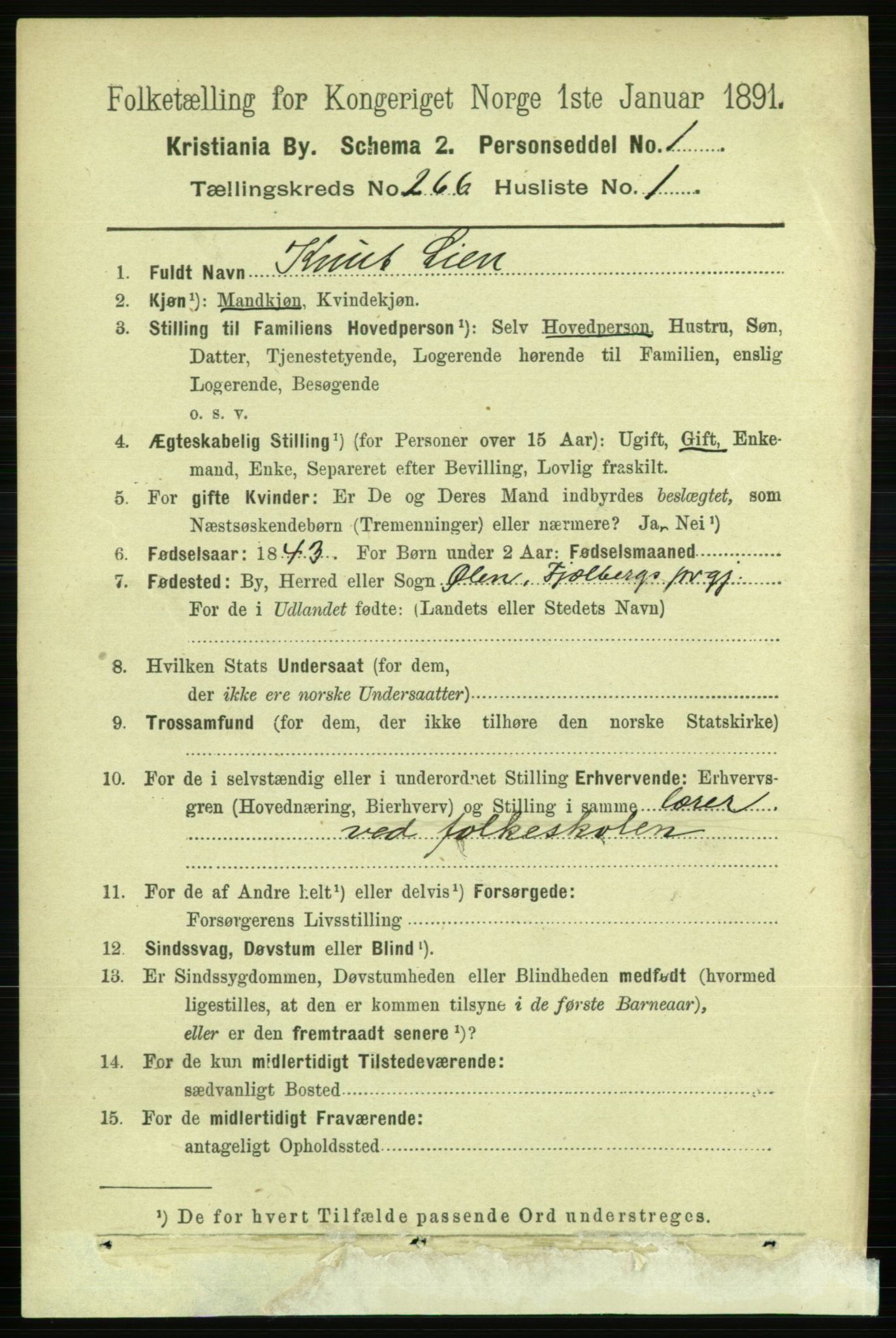 RA, 1891 census for 0301 Kristiania, 1891, p. 161159